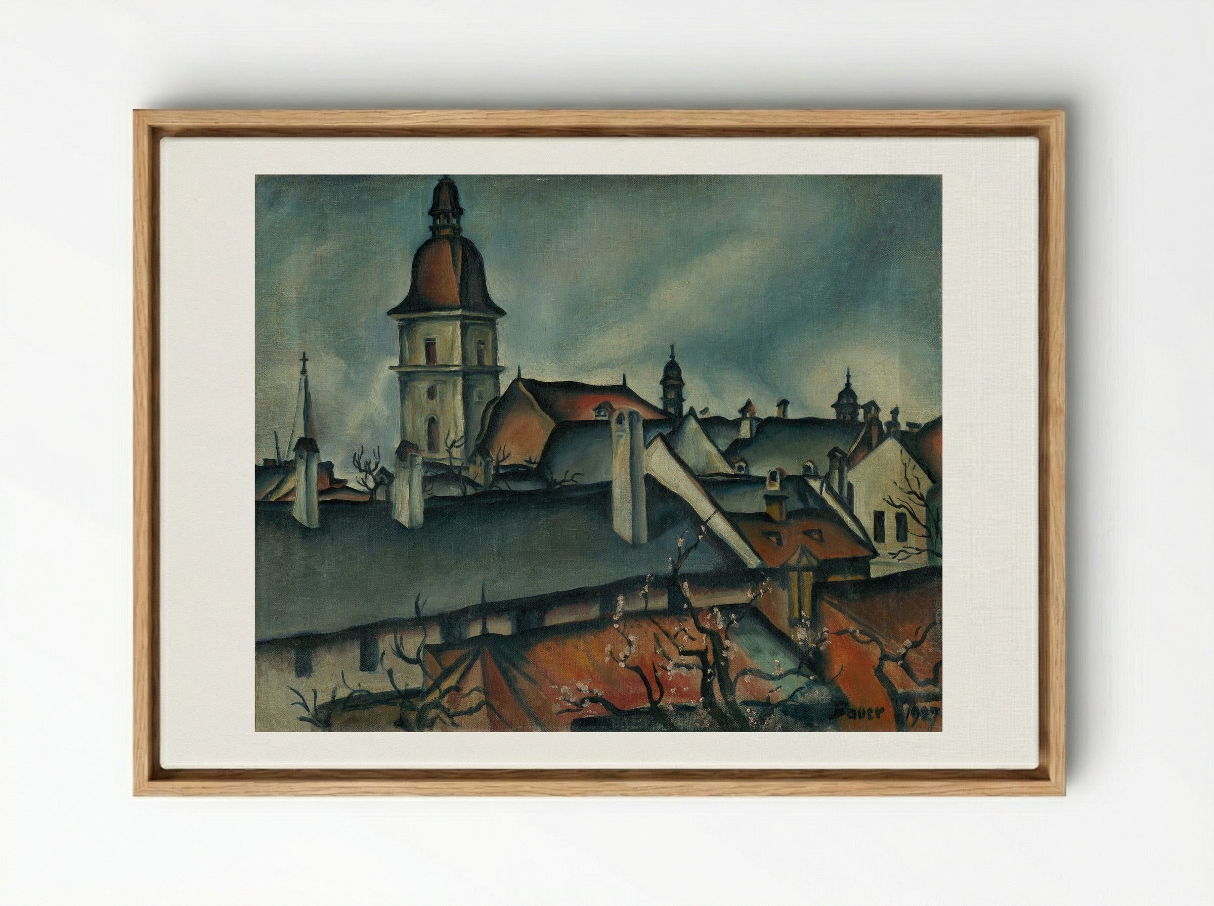 View of Kőszeg - Konstantin Bauer - Framed Canvas Wood