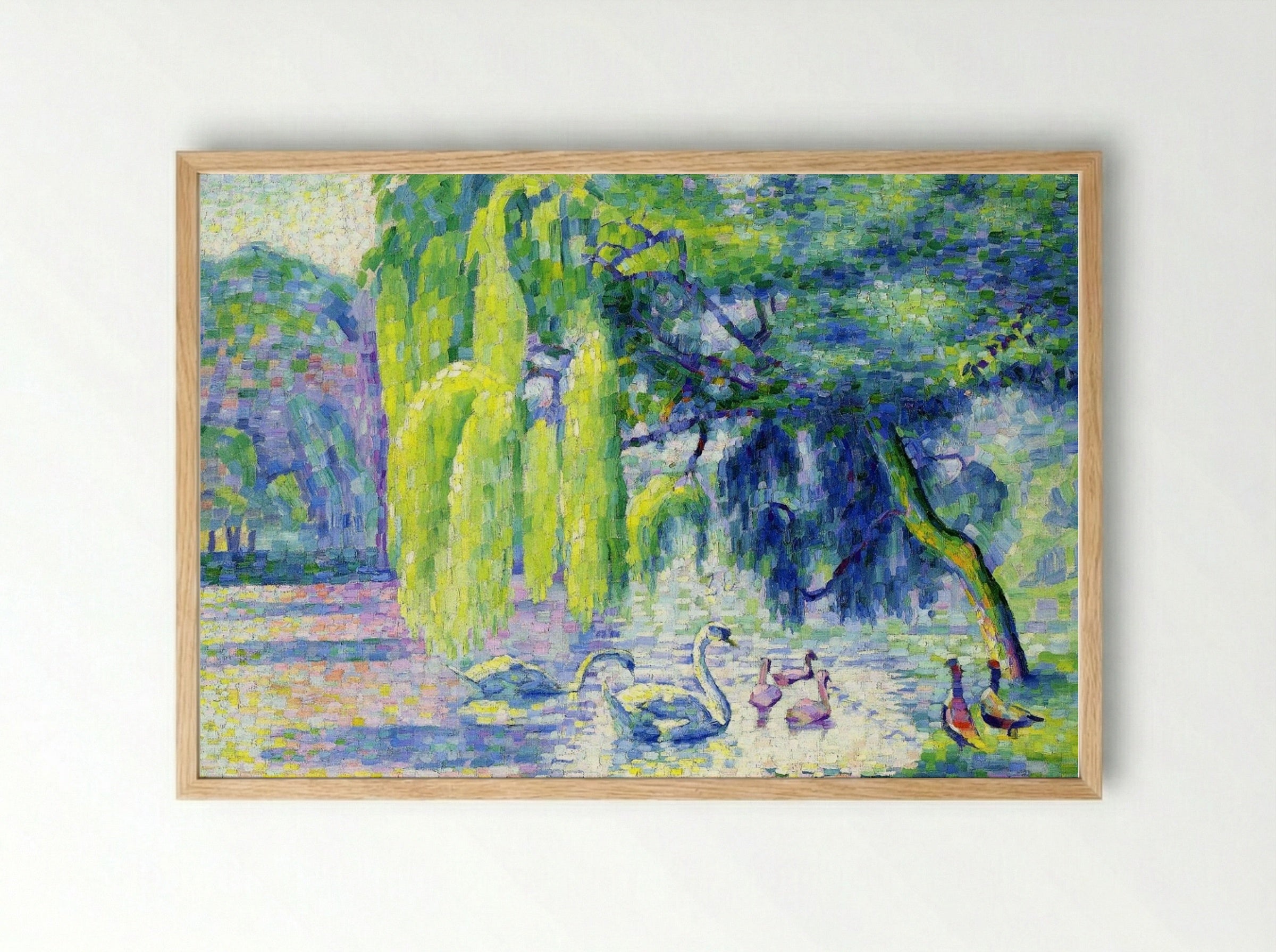 Family of Swans - Henri-Edmond Cross - Framed Print Wood