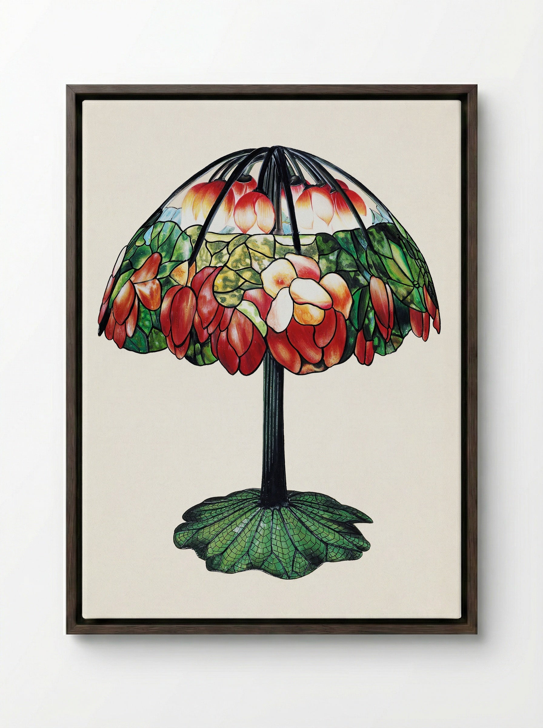 Design for a Lamp - Louis Comfort Tiffany - Framed Canvas Dark Wood