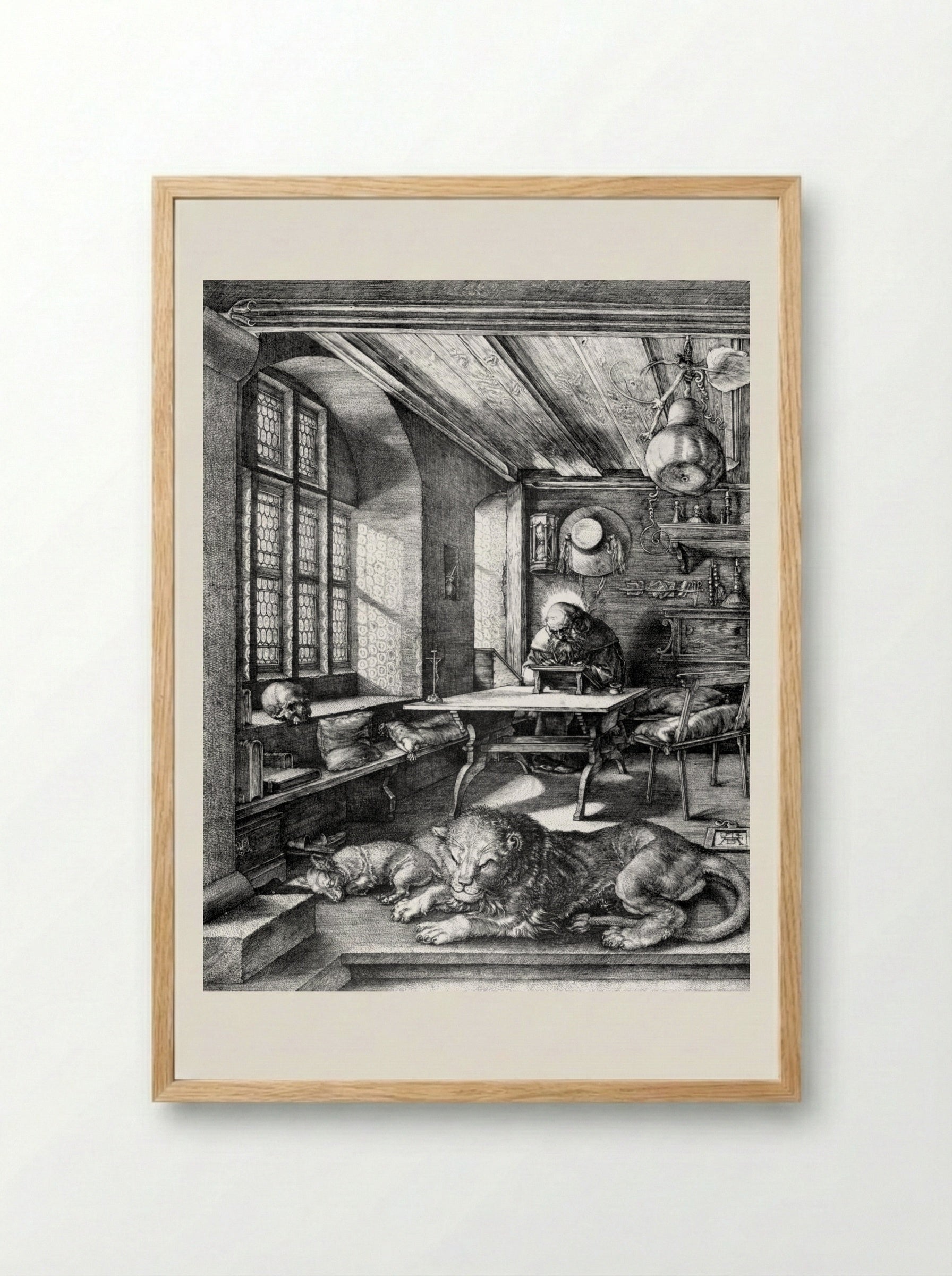 St. Jerome in his Study - Albrecht Dürer - Framed Print Wood