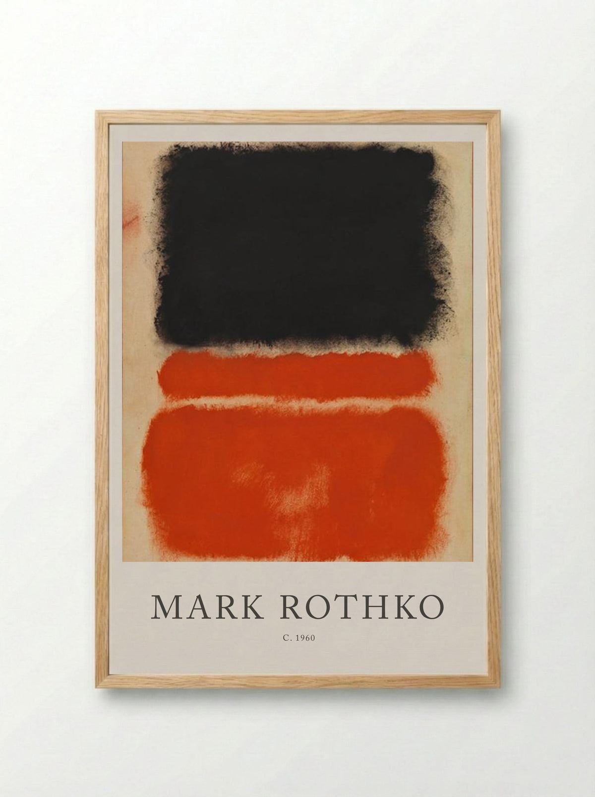 Untitled (Black and Red Bands) - Mark Rothko - Framed Print Wood