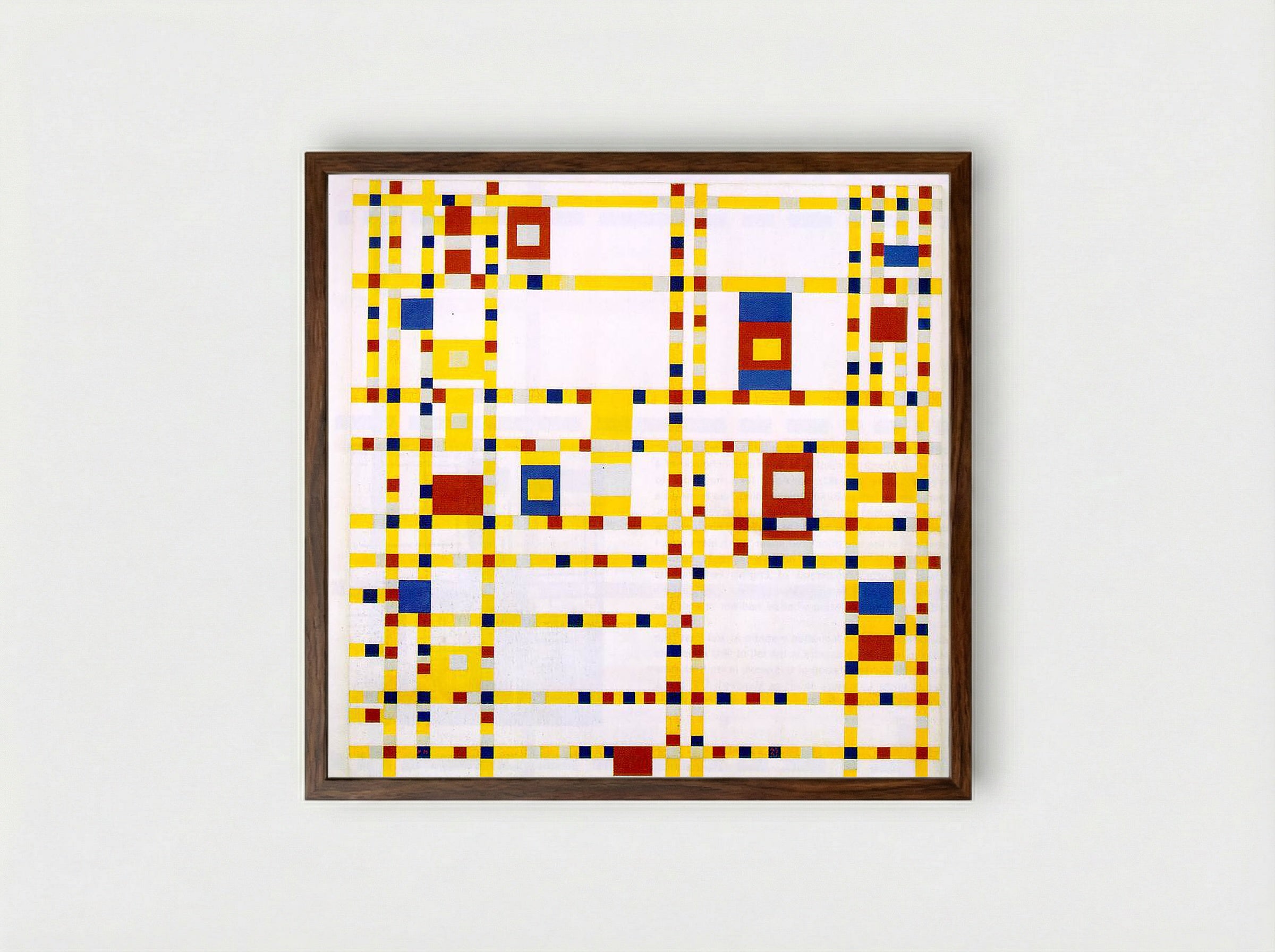 Broadway Boogie Woogie - Piet Mondrian - Framed Print Dark Wood