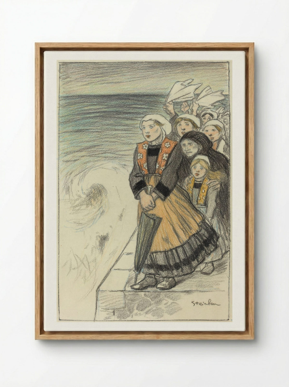 Sailors' Wives - Théophile Alexandre Steinlen - Framed Canvas Wood