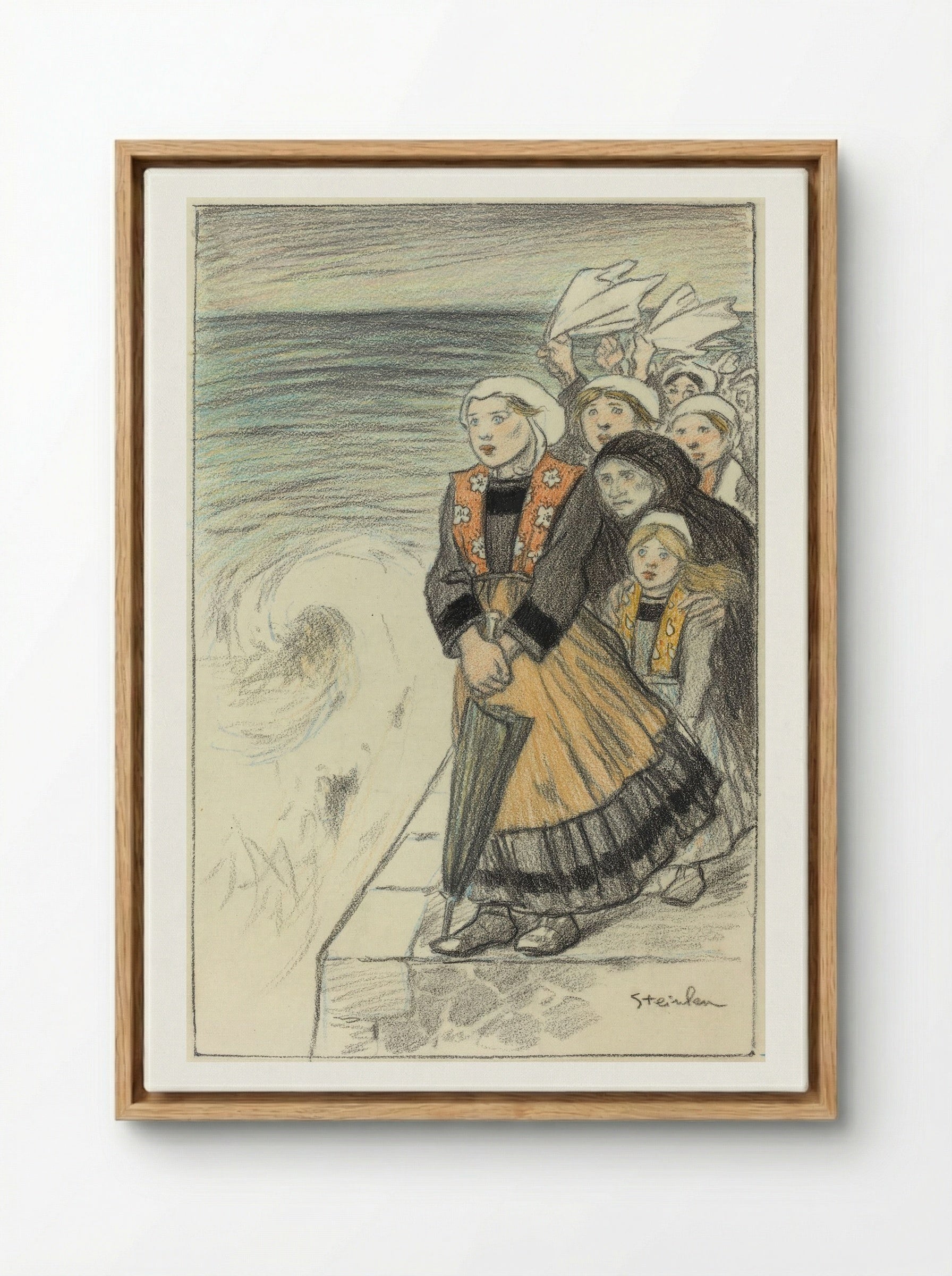 Sailors' Wives - Théophile Alexandre Steinlen - Framed Canvas Wood