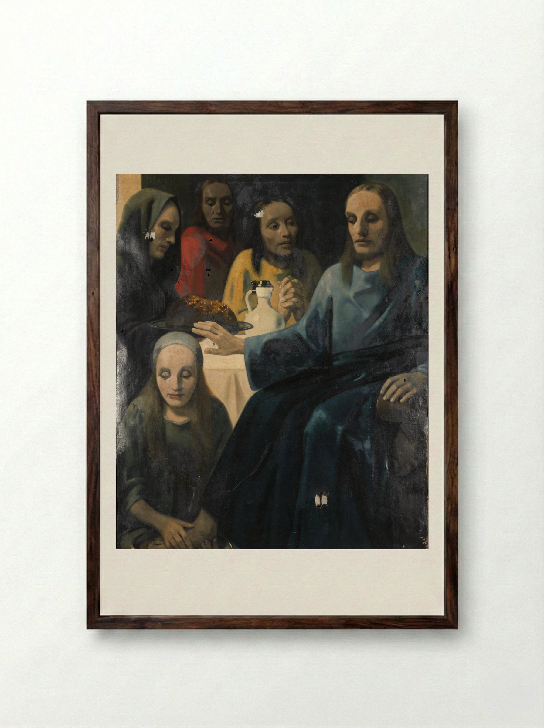 The Washing of the Feet - Han van Meegeren - Framed Print Dark Wood