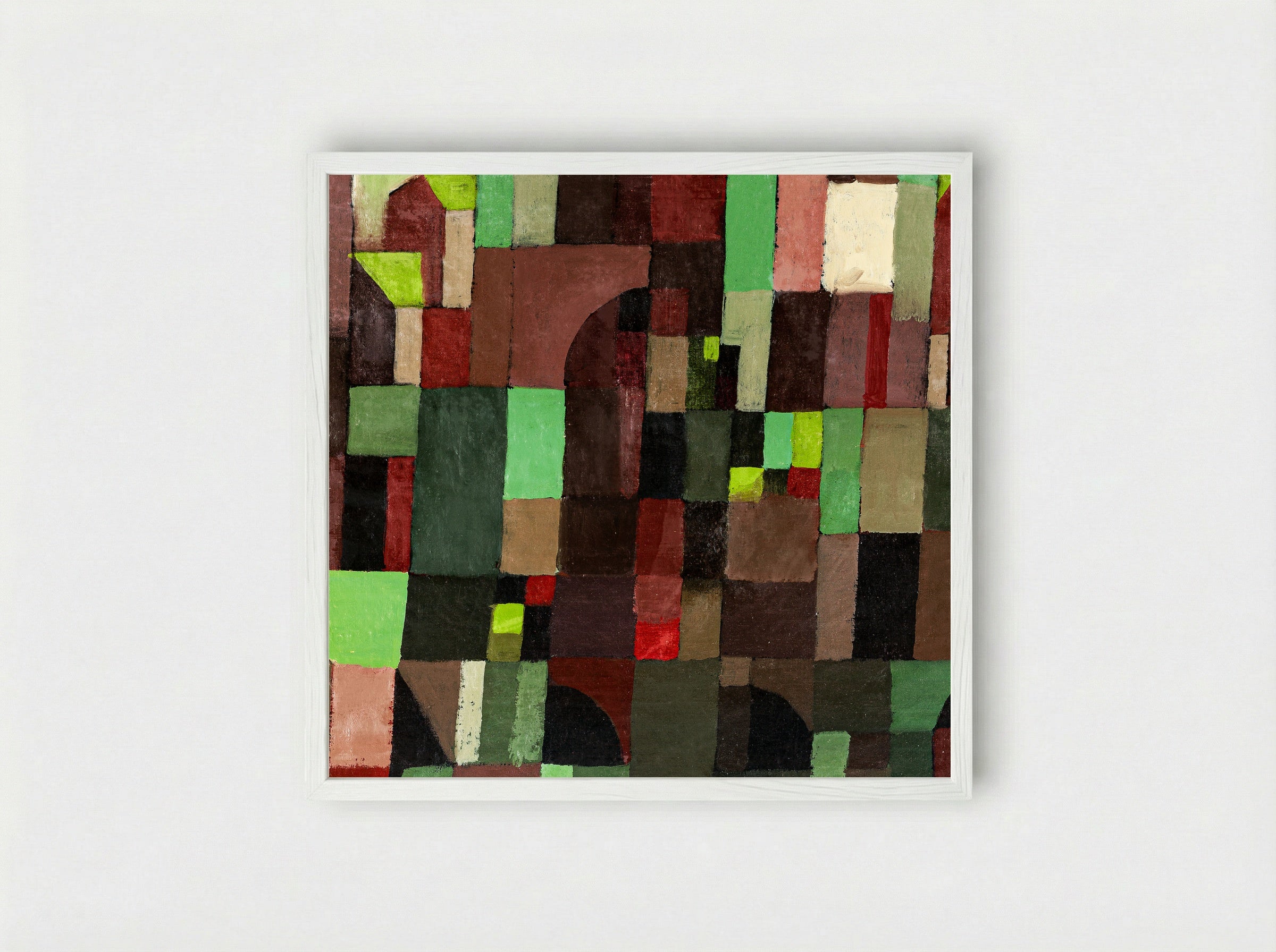Red and Green Architecture - Paul Klee - Framed Print White