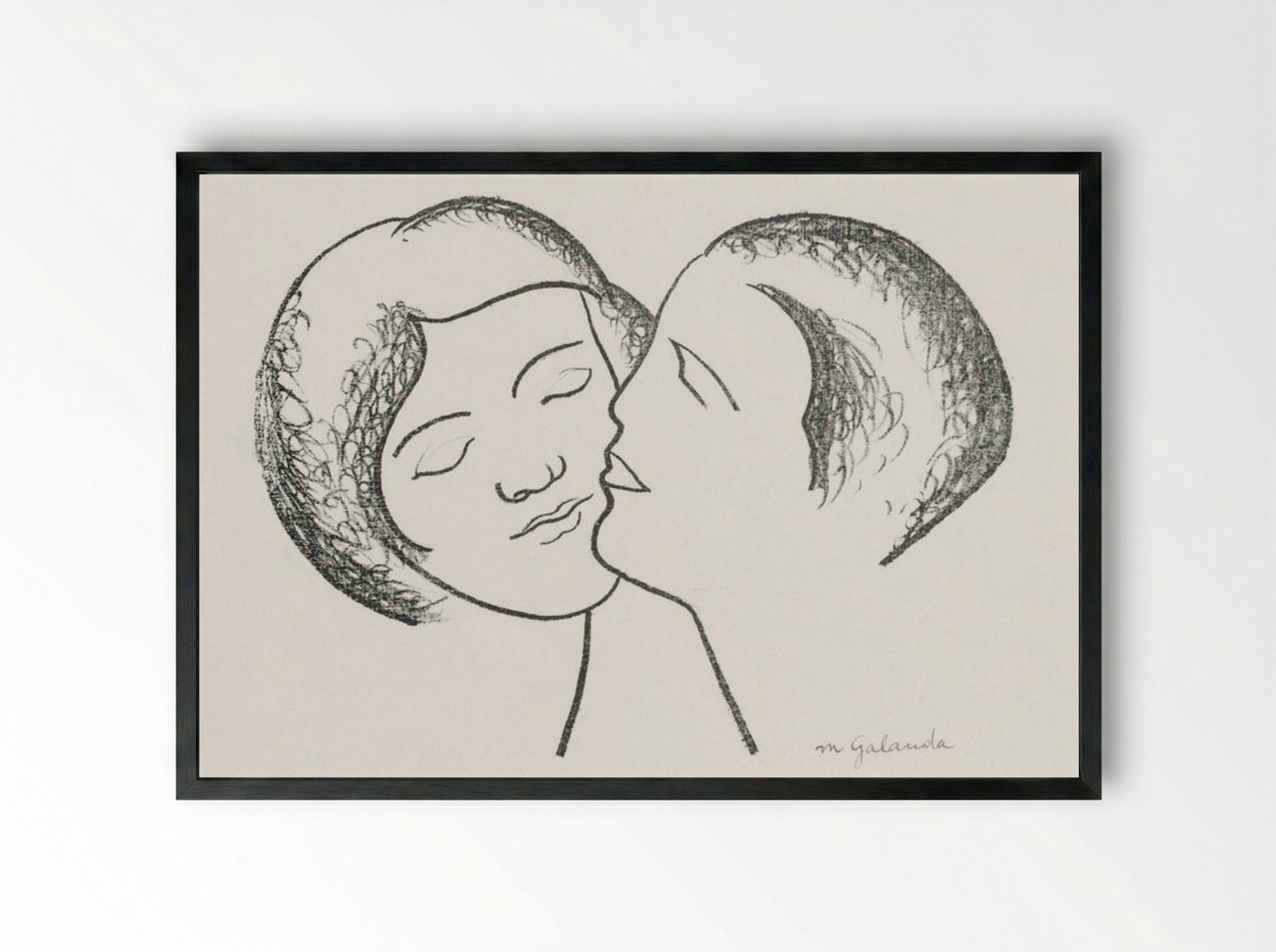 Lovers III - Mikuláš Galanda - Framed Print Black