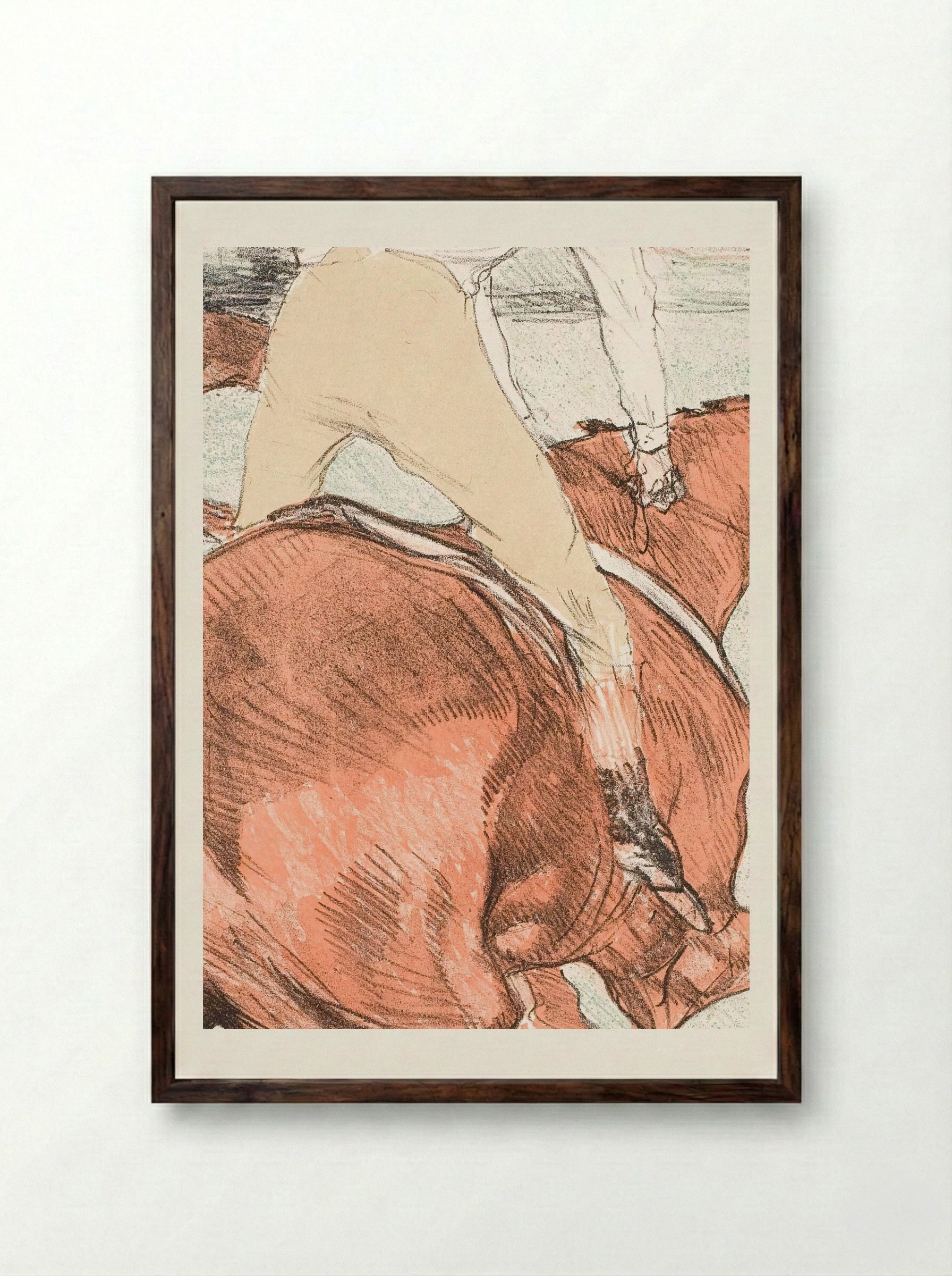 Le Jockey - Henri de Toulouse-Lautrec - Framed Print Dark Wood
