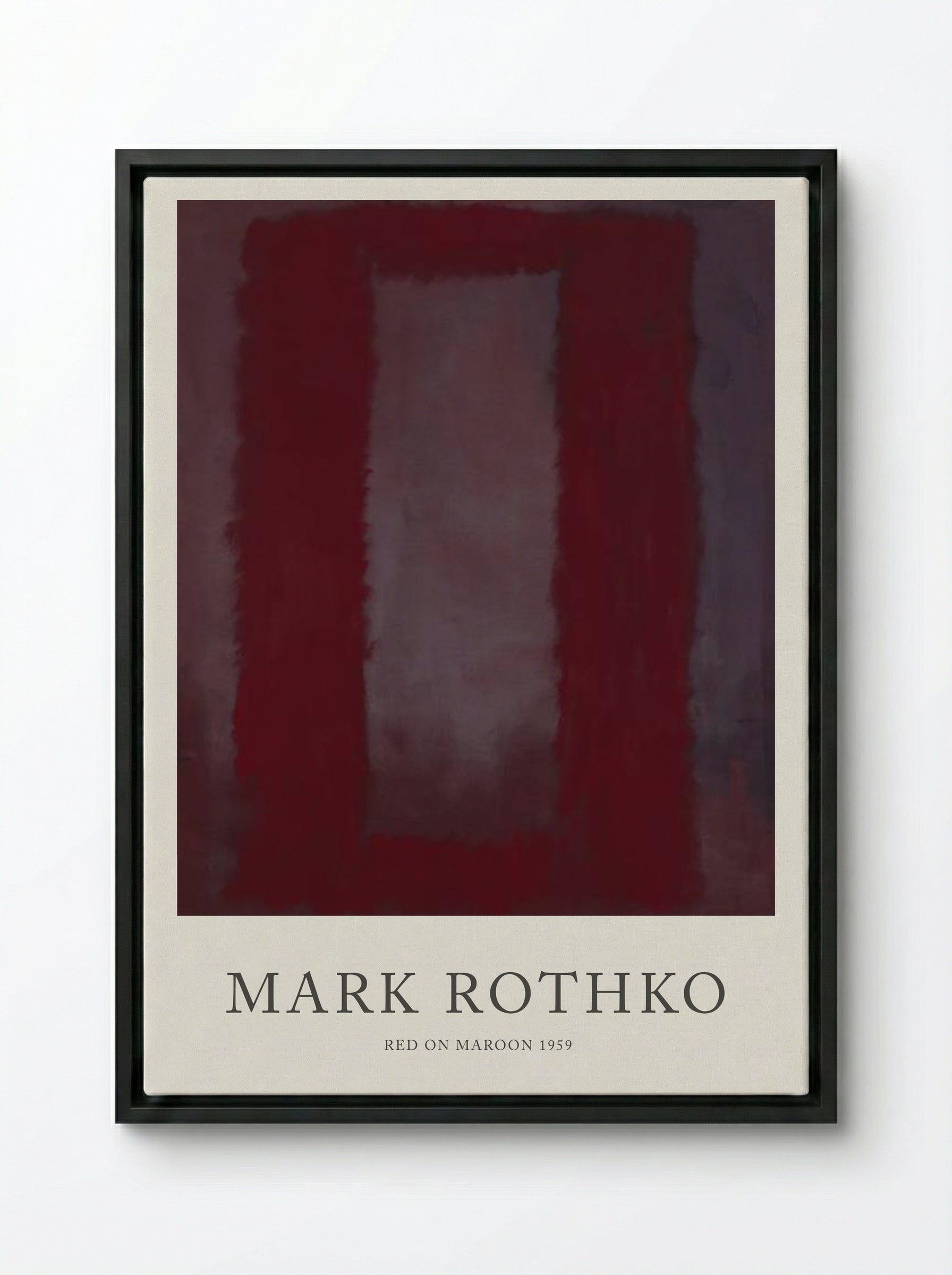 Red on Maroon - Mark Rothko - Framed Canvas Black