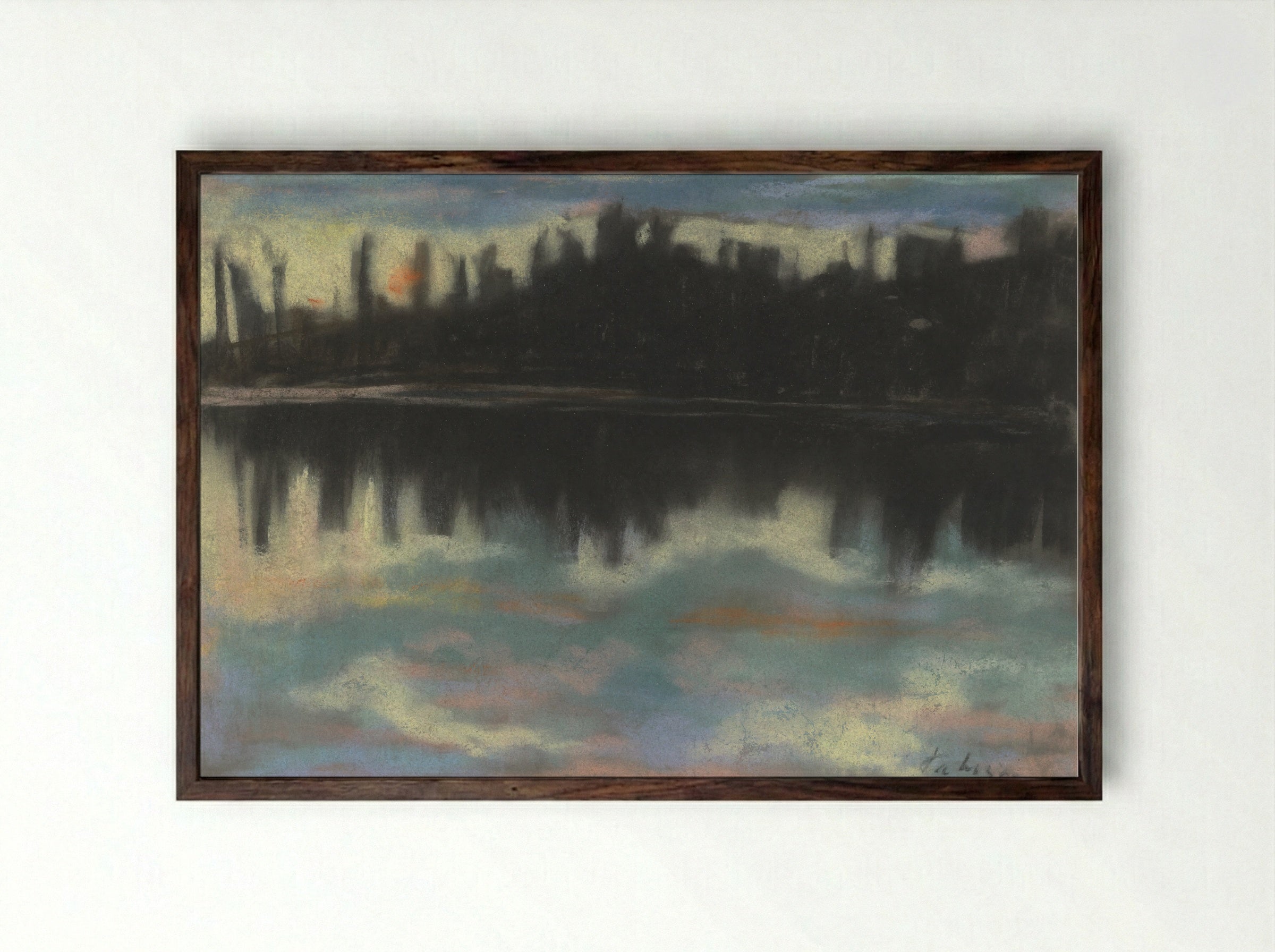 Dark Riverbank - Zolo Palugyay - Framed Print Dark Wood
