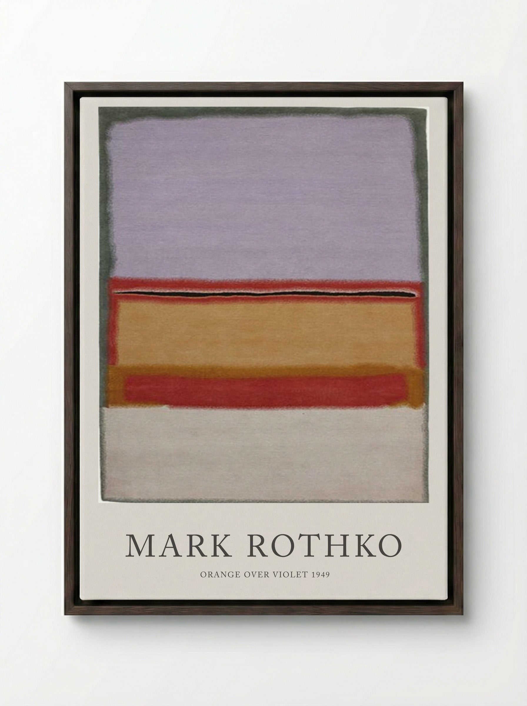 Orange Over Violet - Mark Rothko - Framed Canvas Dark Wood