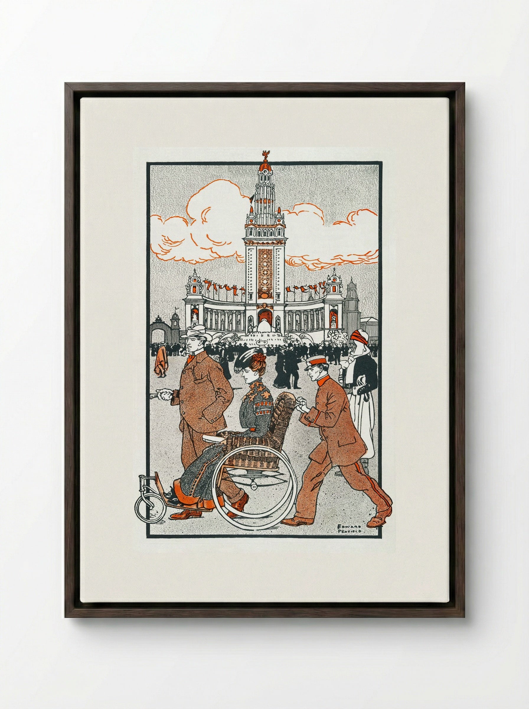 Pan-American Exposition, 1901 - Edward Penfield - Framed Canvas Dark Wood