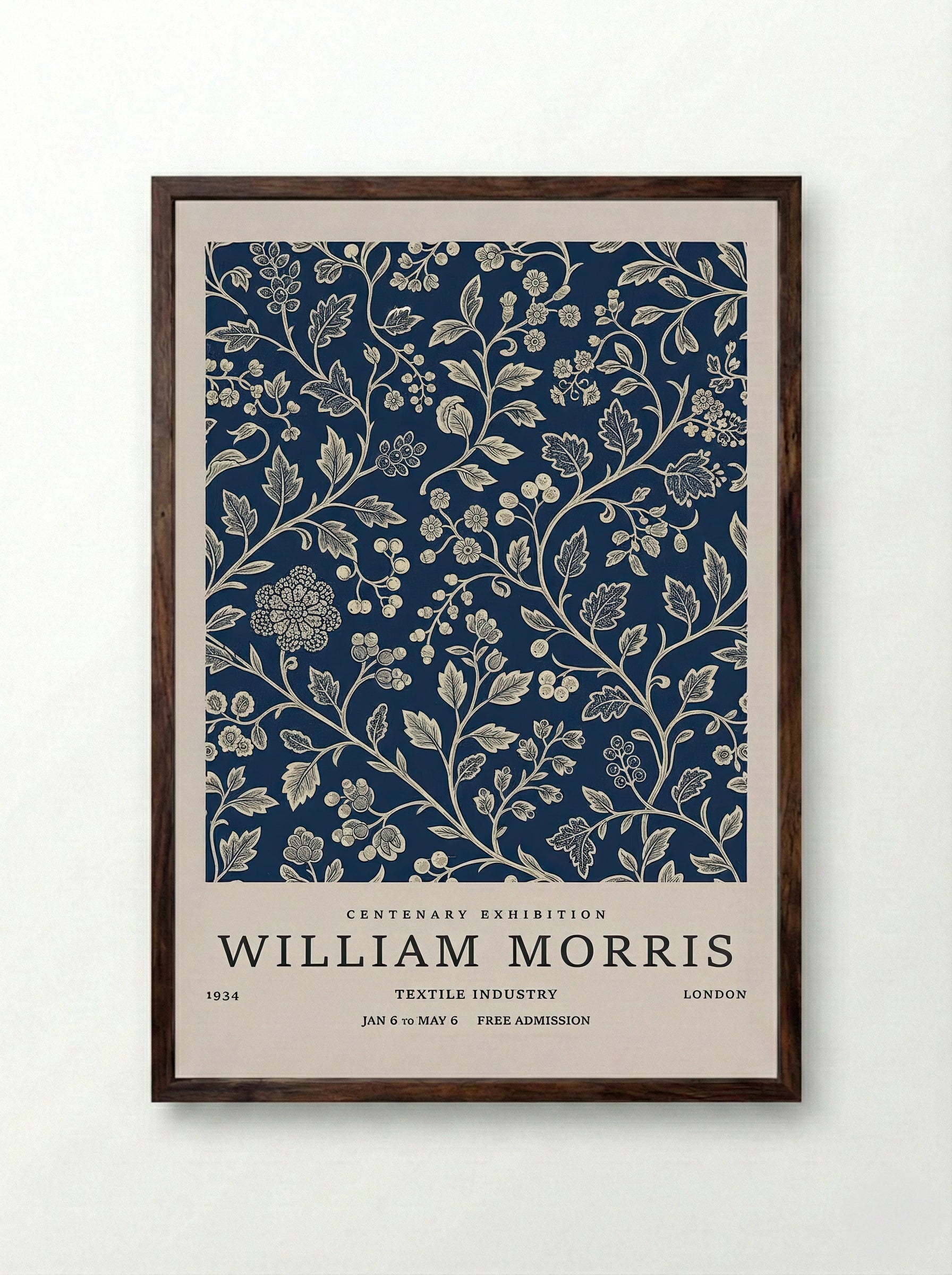 Swallowtail Butterfly - William Morris - Framed Print Dark Wood