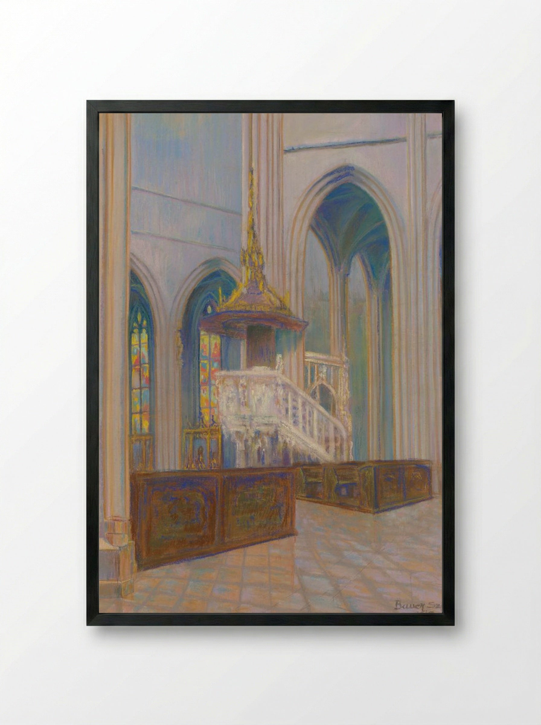 Cathedral Interior - Konstantin Bauer - Framed Print Black