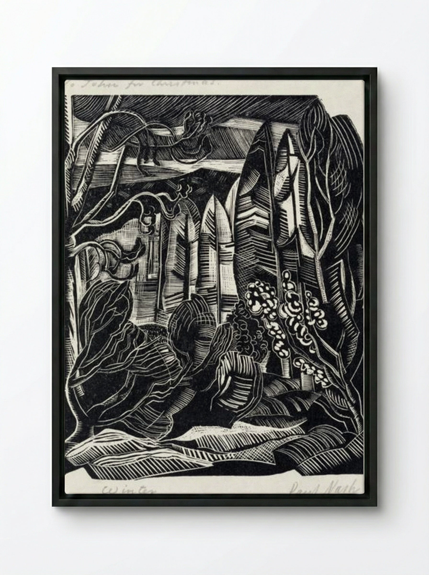 Winter, Hampden - Paul Nash - Framed Canvas Black
