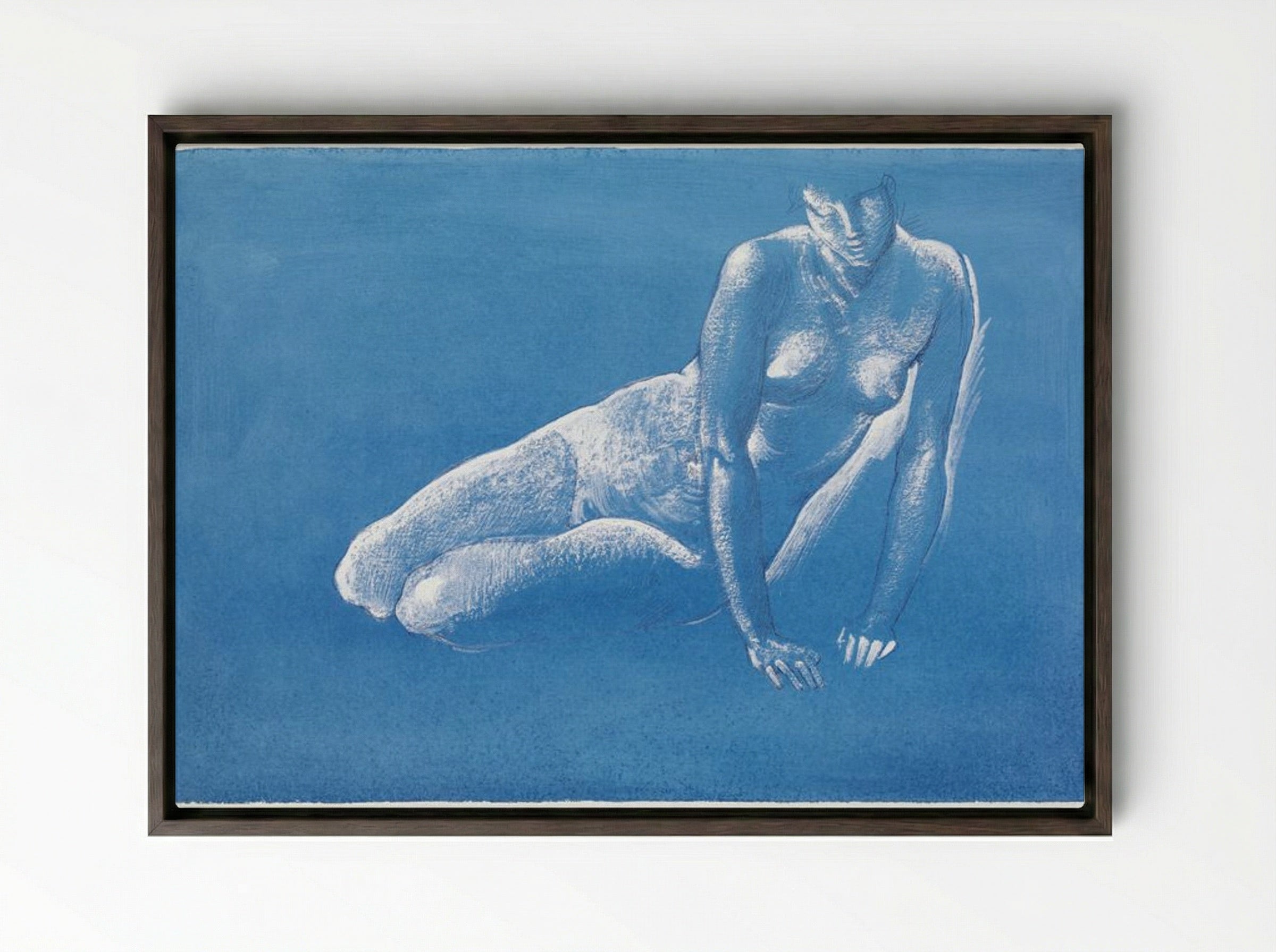 Study of Medusa for 'The Death of Medusa I' - Edward Burne-Jones - Framed Canvas Dark Wood