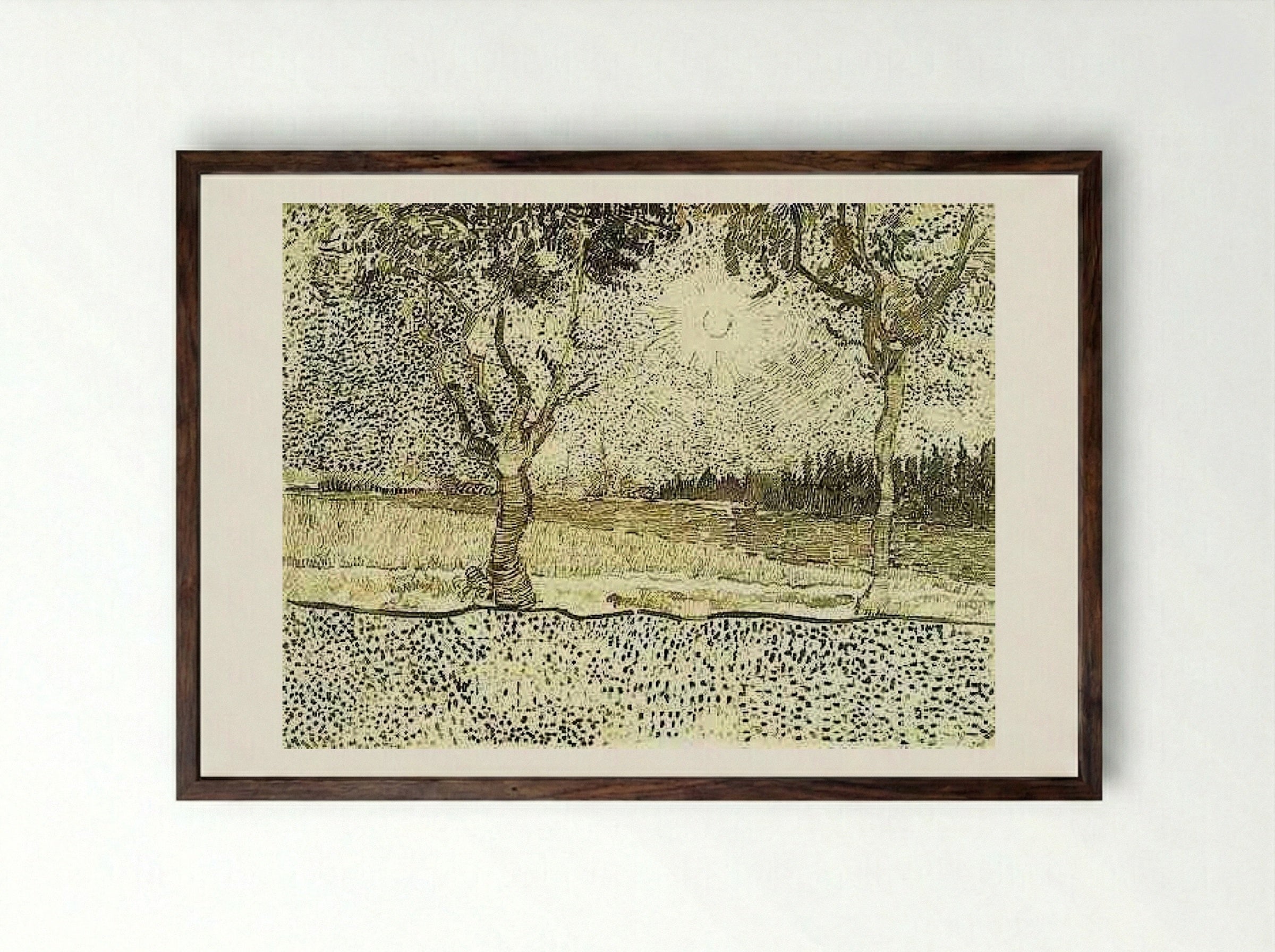 The Road to Tarascon - Vincent van Gogh - Framed Print Dark Wood
