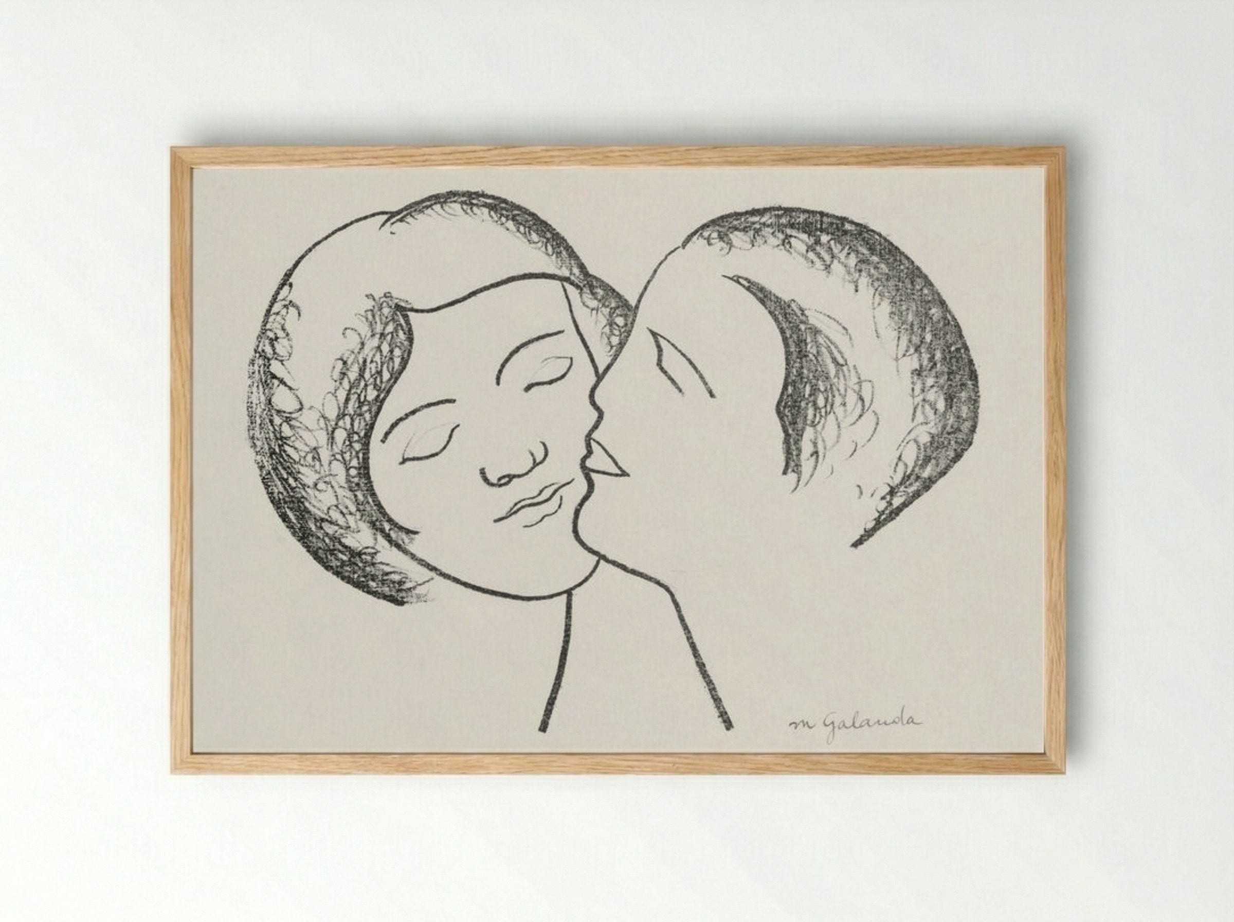 Lovers III - Mikuláš Galanda - Framed Print Wood