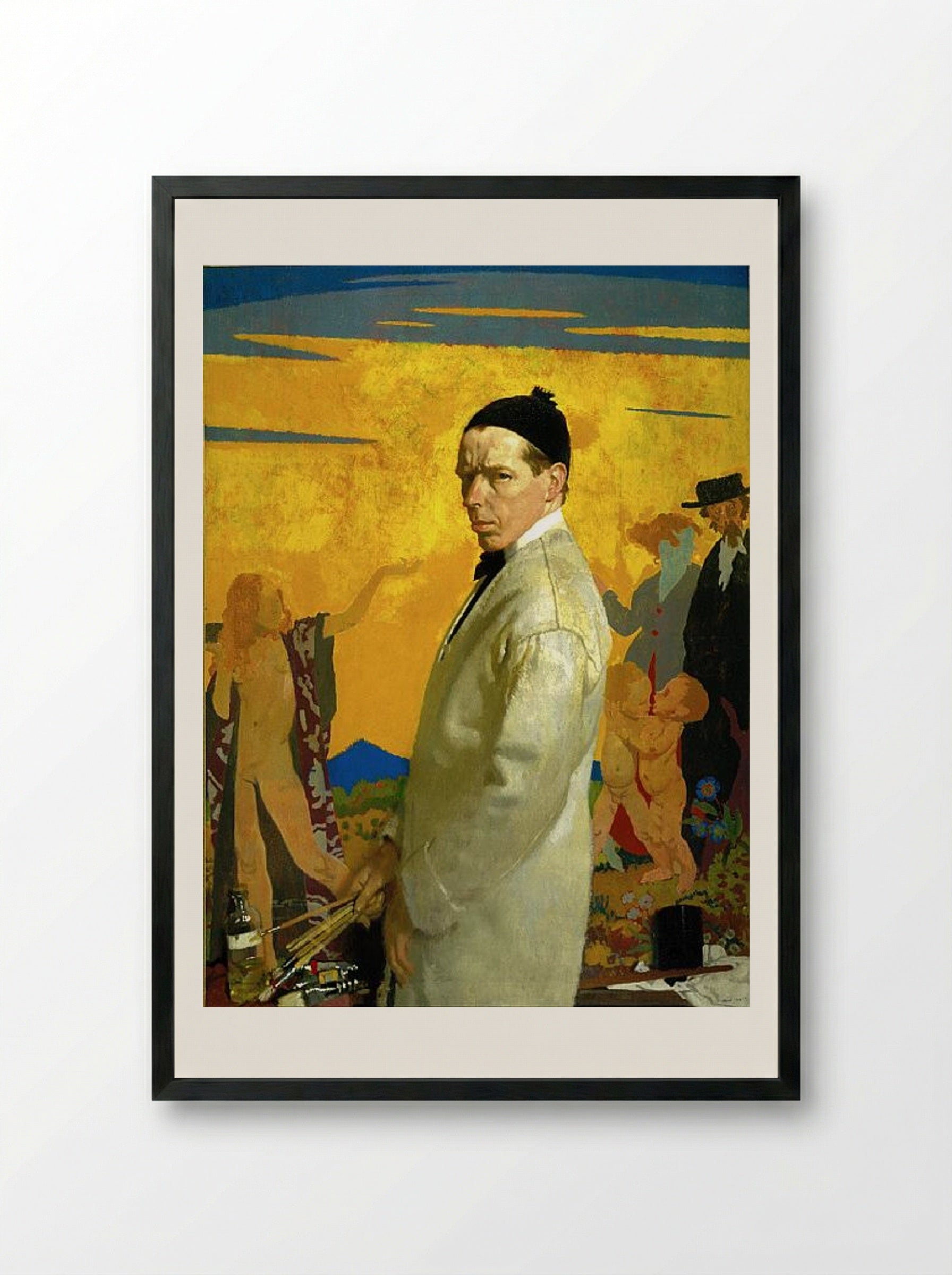 Self-Portrait: Sowing New Seed - William Orpen - Framed Print Black