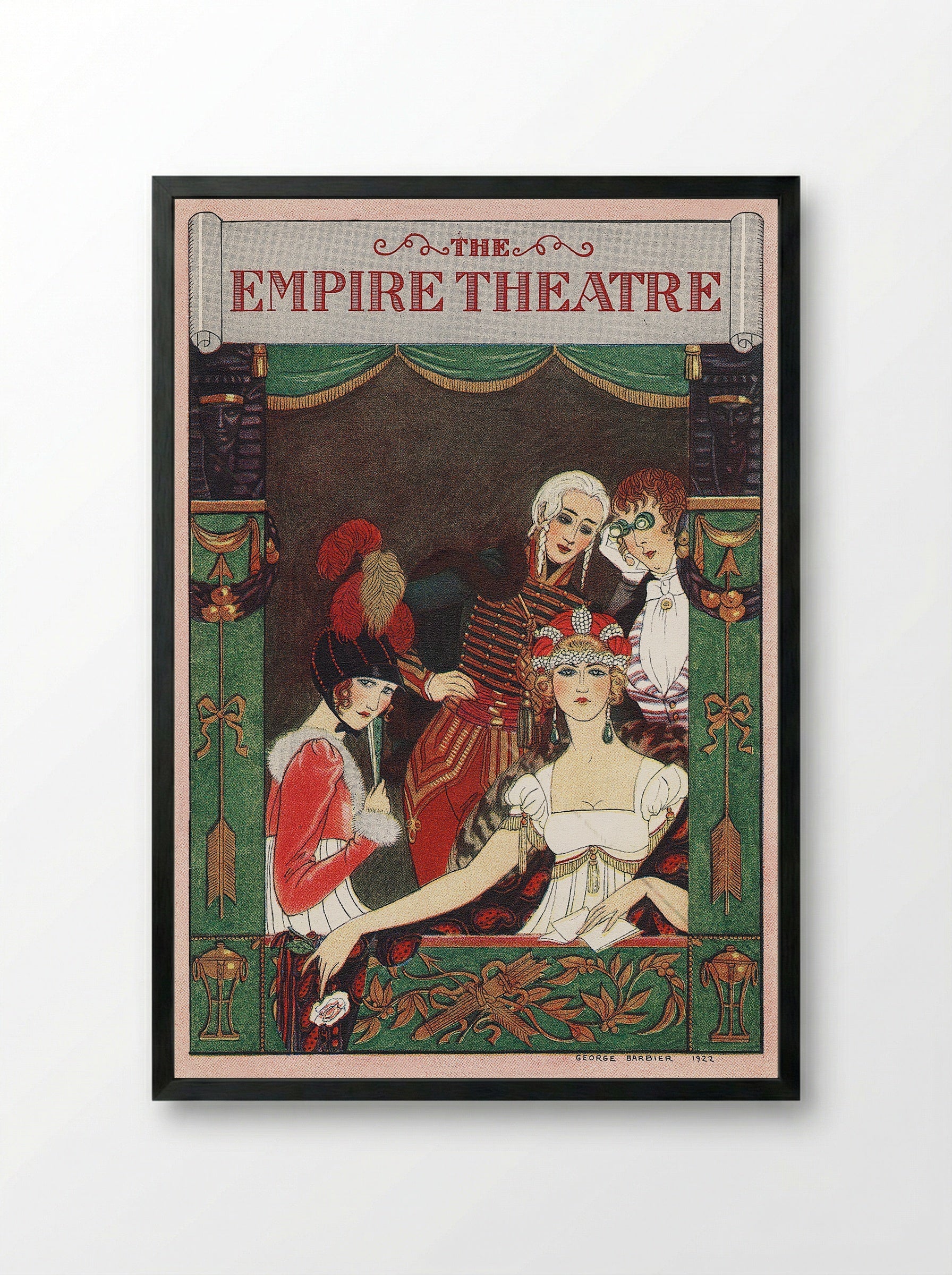 The Empire Theatre - George Barbier - Framed Print Black