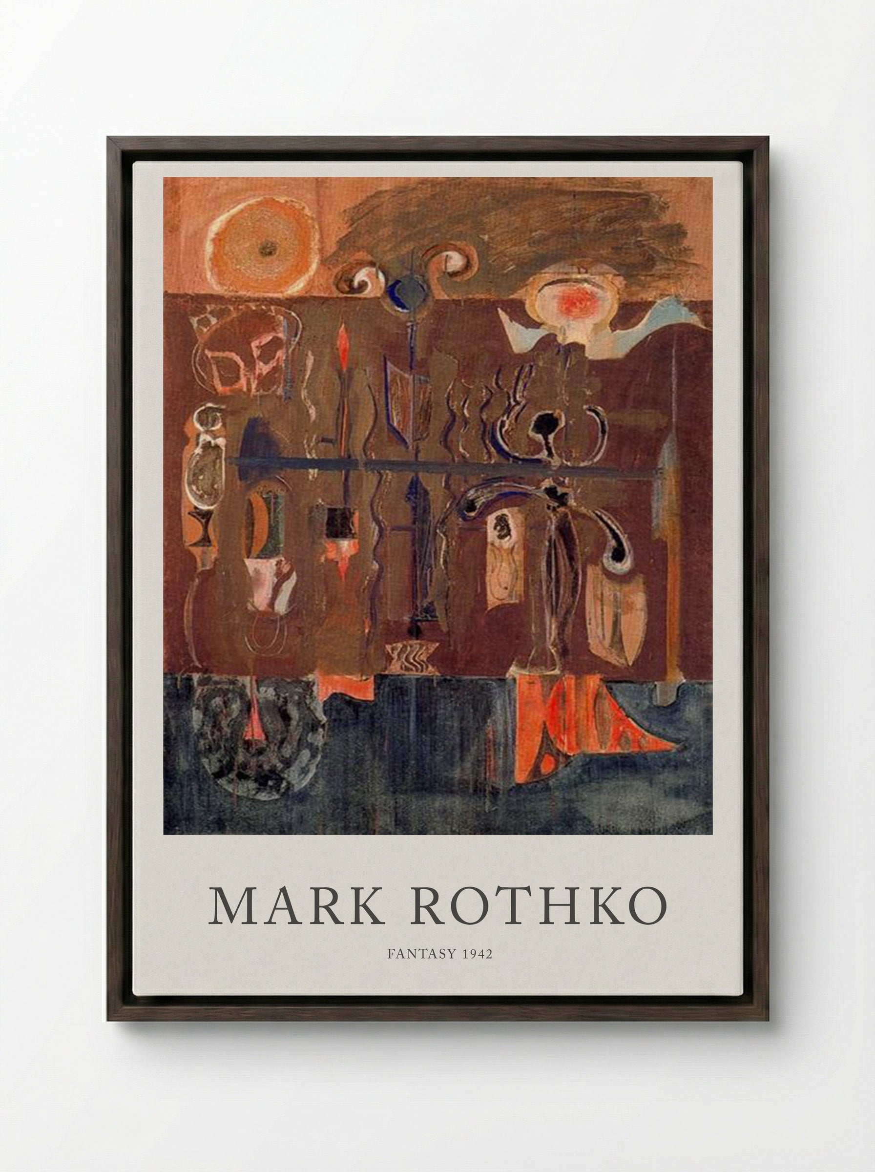 Fantasy - Mark Rothko - Framed Canvas Dark Wood