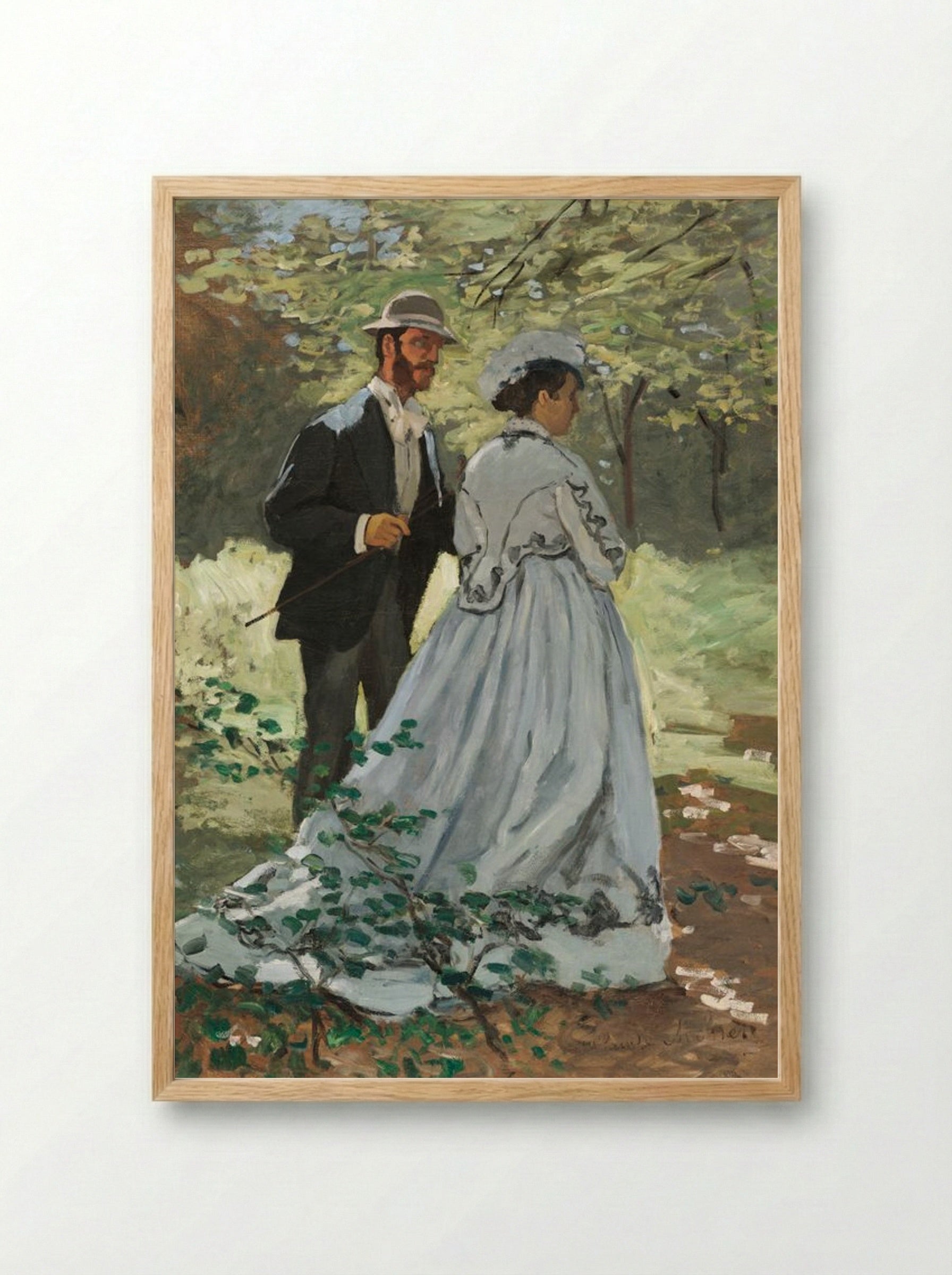 Bazille and Camille - Claude Monet - Framed Print Wood