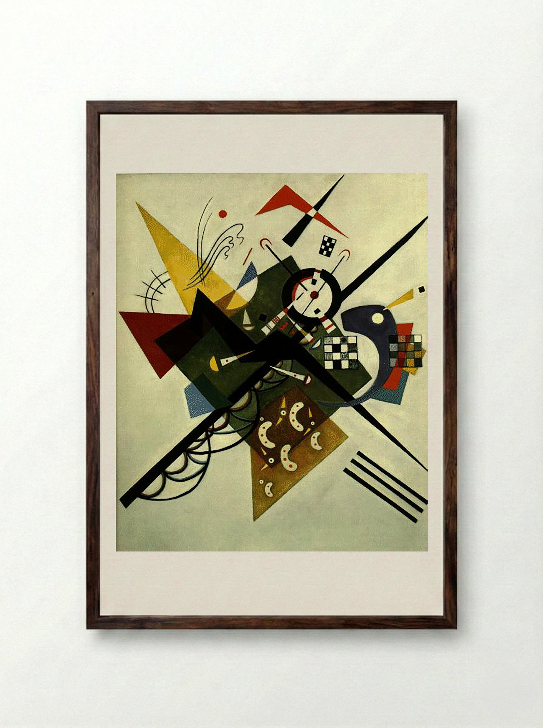 On White II - Wassily Kandinsky - Framed Print Dark Wood