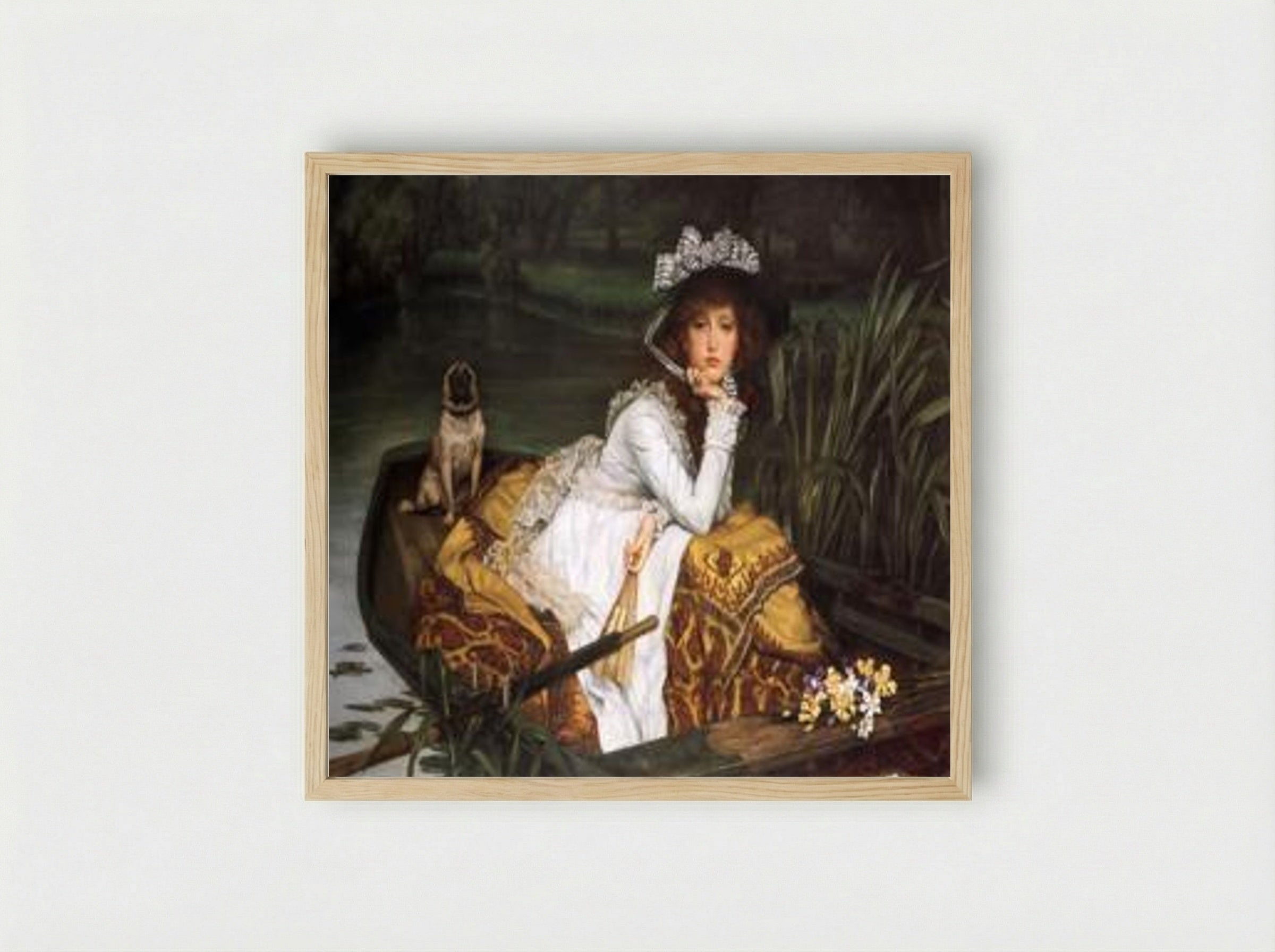 Young Lady In A Boat - James Tissot - Framed Print Wood