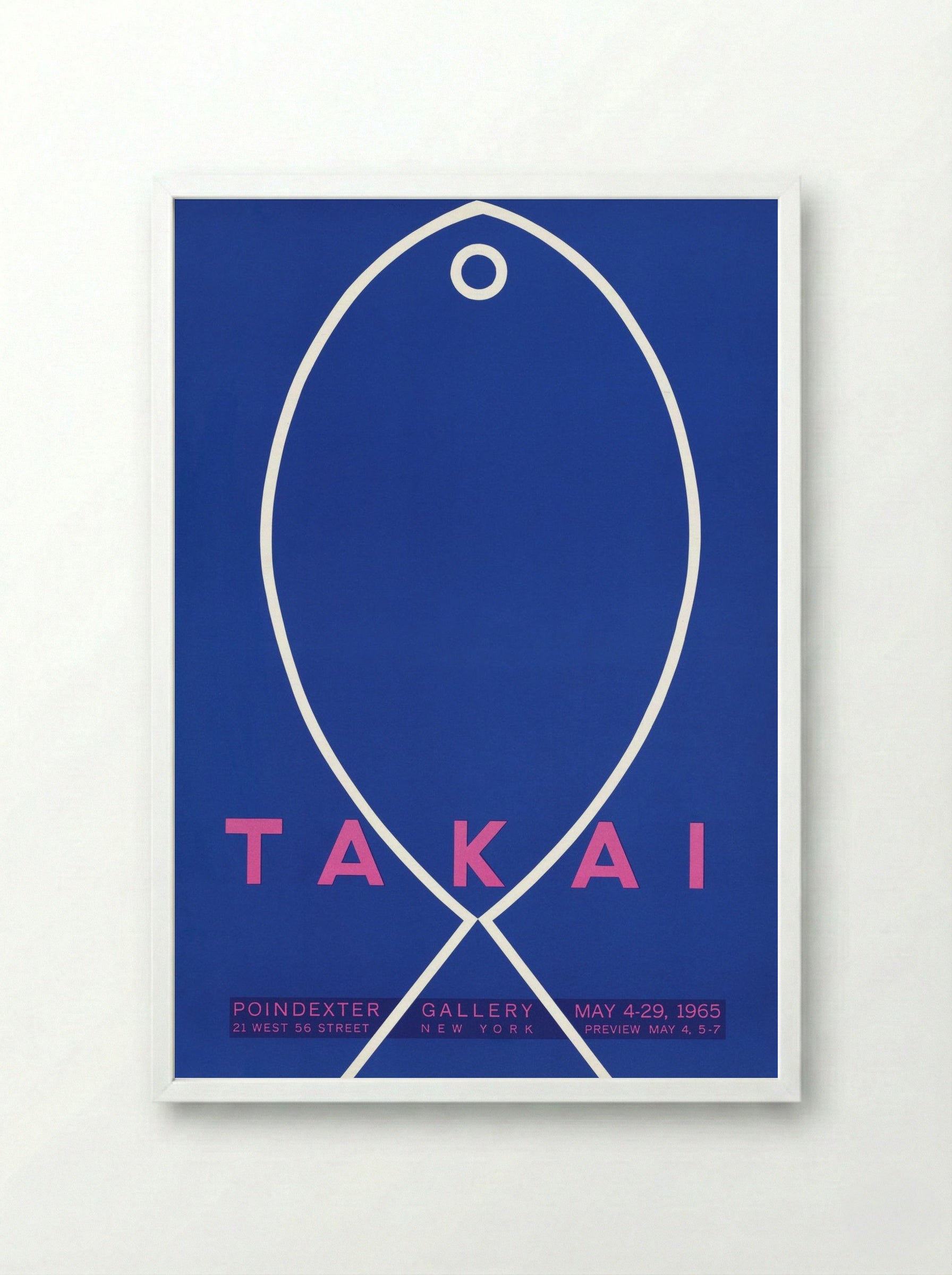 Takai Exhibition Poster, Poindexter Gallery - Takao Takai - Framed Print White