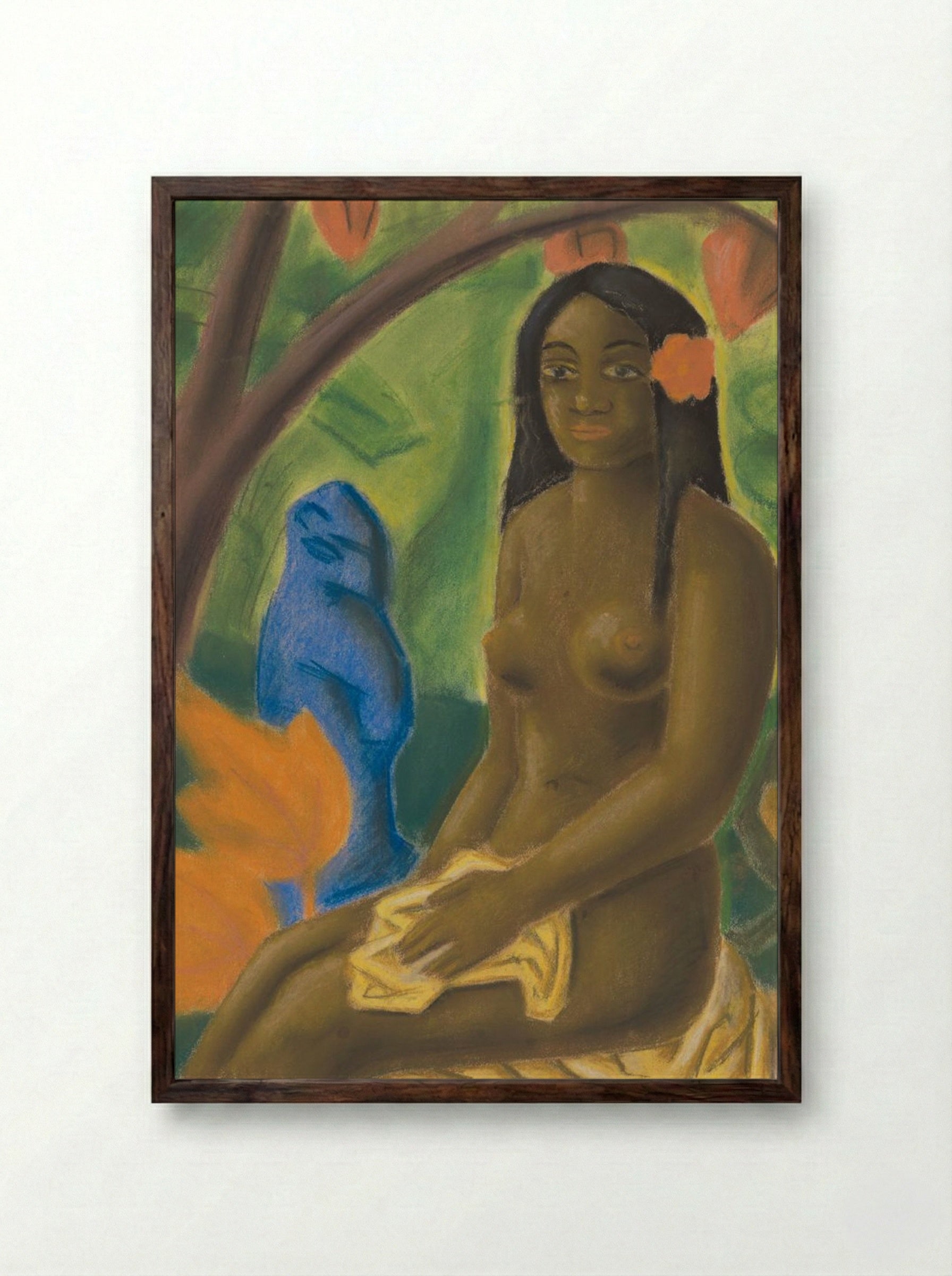 Girl of Tahiti - Mikuláš Galanda - Framed Print Dark Wood