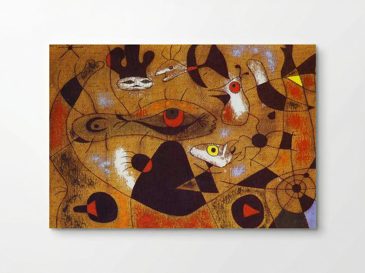 A Dew Drop Falling from a Bird's Wing Wakes Rosalie, who Has Been Asleep in the Shadow of a Spider's Web - Joan Miró - Poster