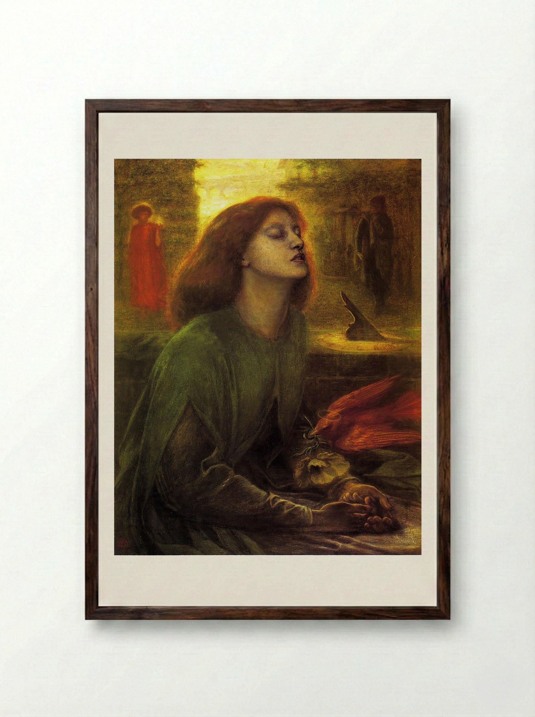 Beata Beatrix - Dante Gabriel Rossetti - Framed Print Dark Wood