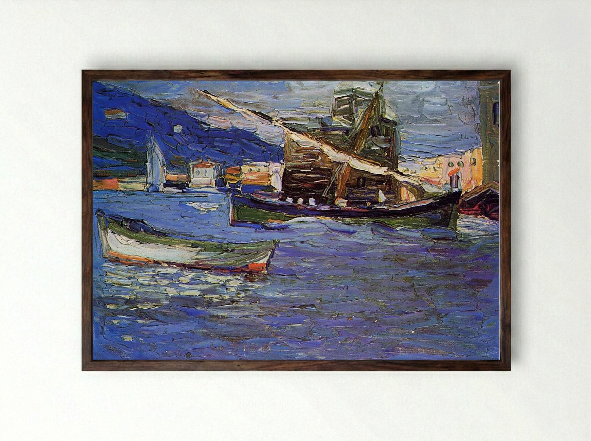 Rapallo, Grey Day - Karl Schmidt-Rottluff - Framed Print Dark Wood
