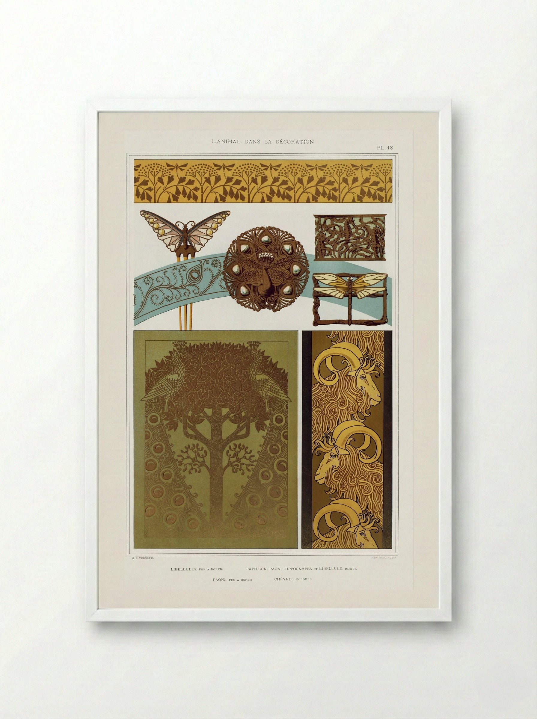 L'Animal dans la Décoration, Plate 18 - Maurice Pillard Verneuil - Framed Print White