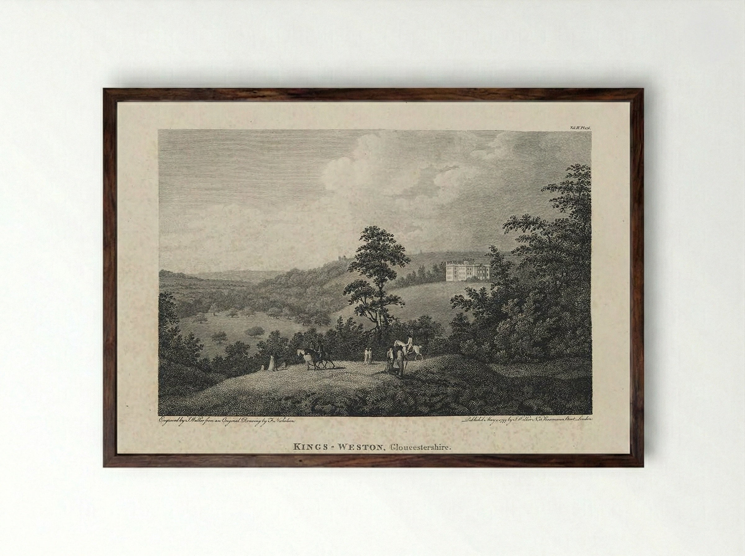 King's Weston, Gloucestershire - John Walker - Framed Print Dark Wood