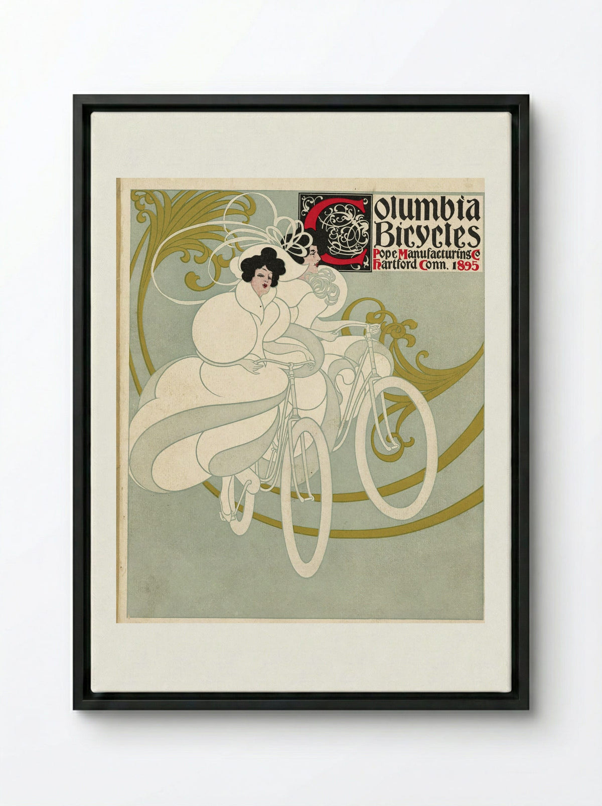 Columbia Bicycles, Pope Manufacturing Co., Hartford, Conn. - Will H. Bradley - Framed Canvas Black