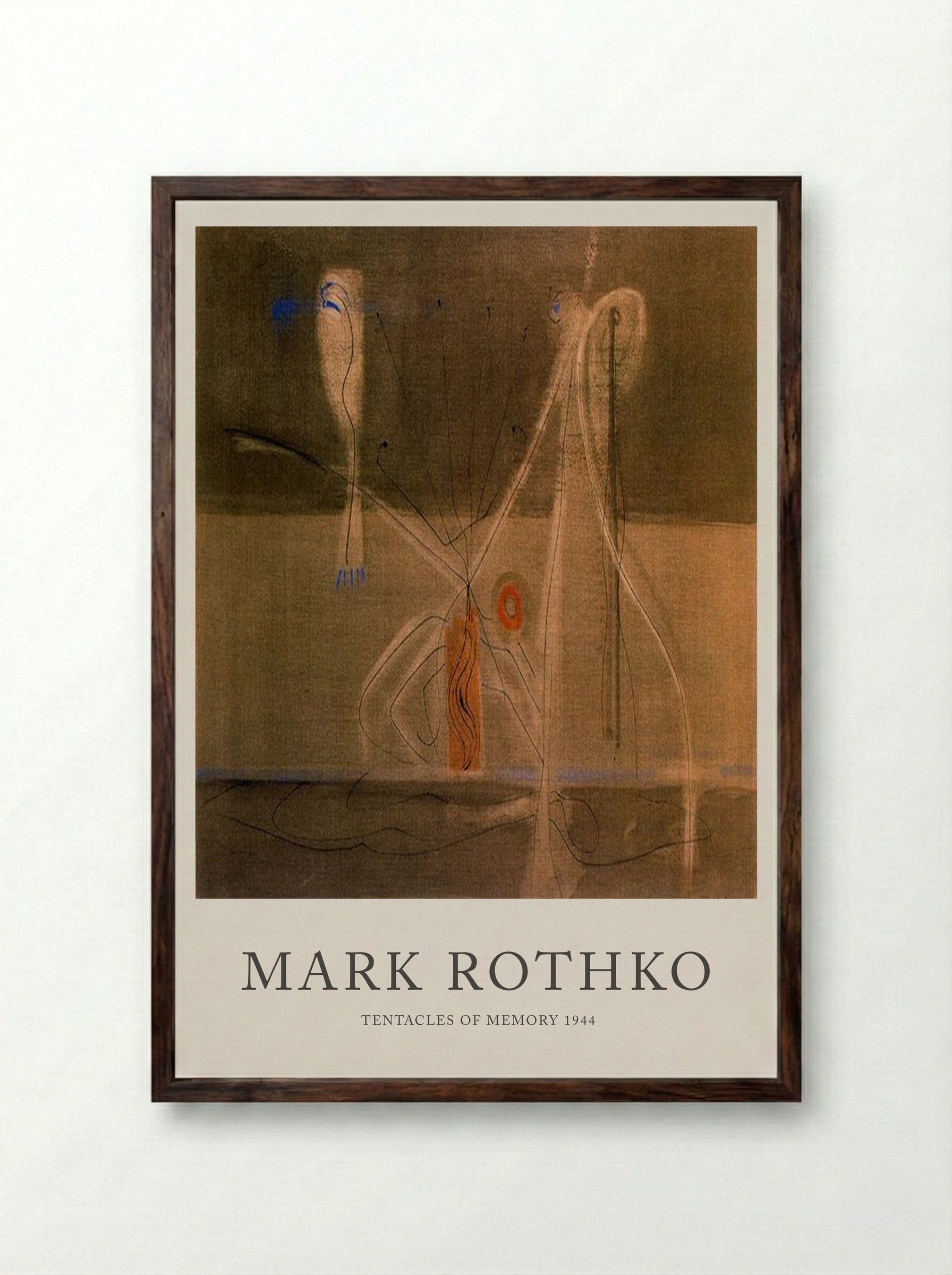 Tentacles of Memory - Mark Rothko - Framed Print Dark Wood