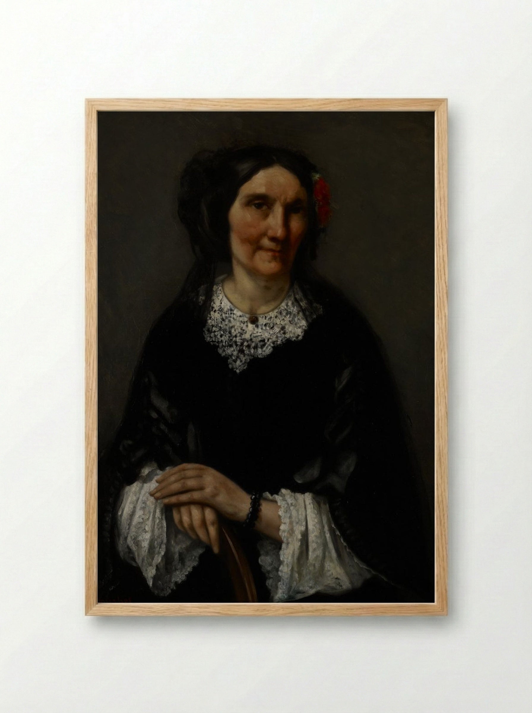 Portrait of a Woman - Gustave Courbet - Framed Print Wood