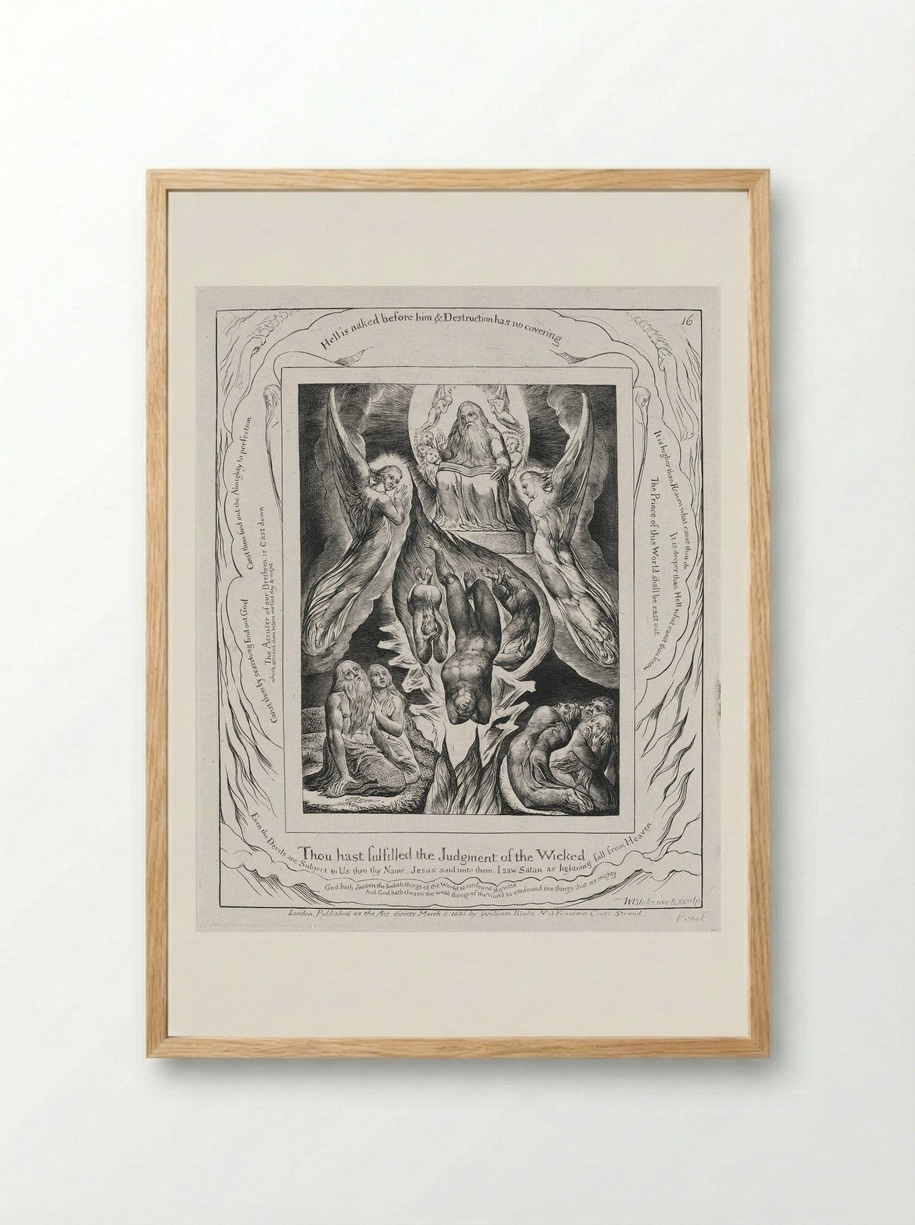 Thou hast fulfilled the judgement of the wicked - William Blake - Framed Print Wood