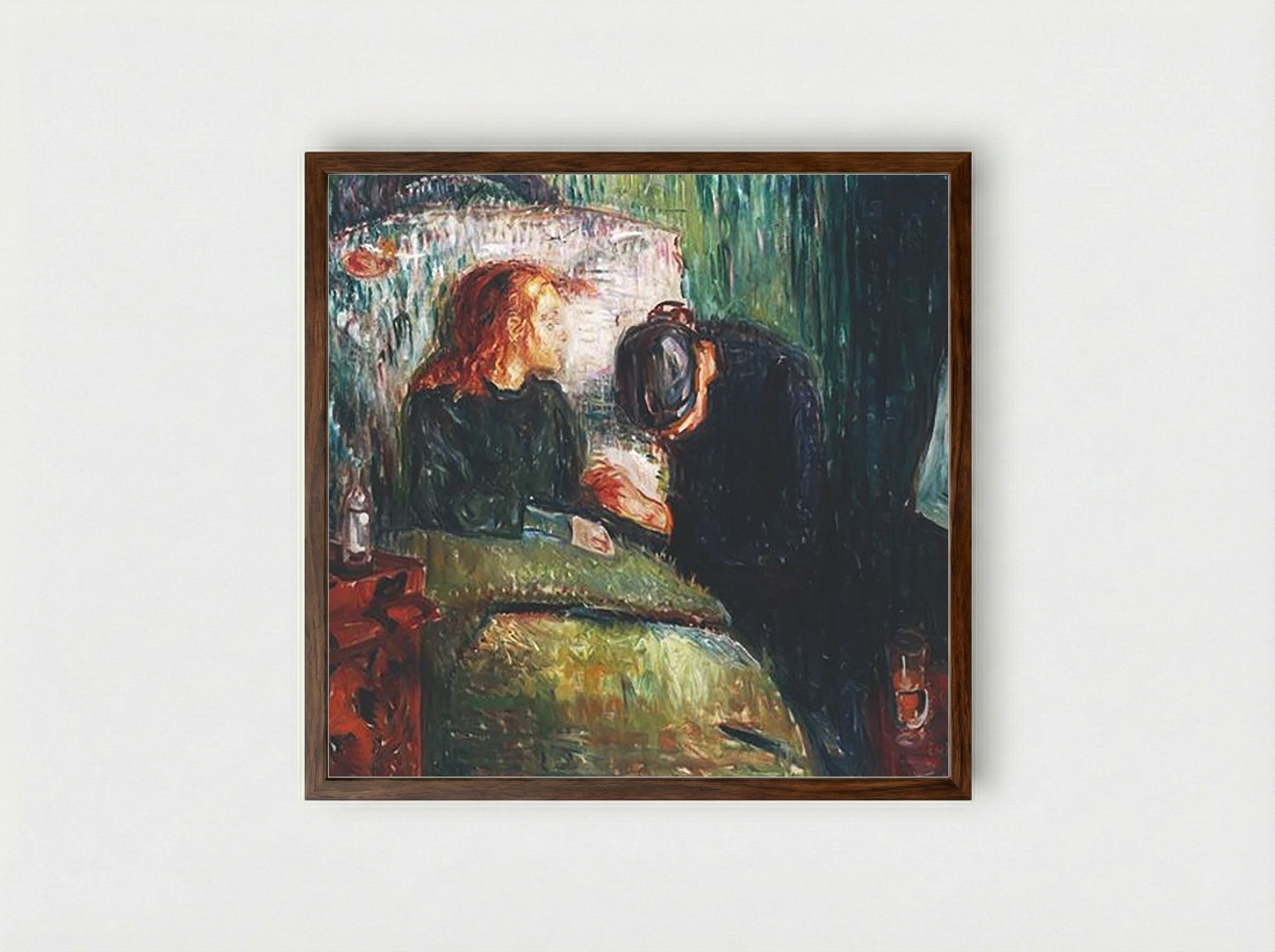 The Sick Child - Edvard Munch - Framed Print Dark Wood
