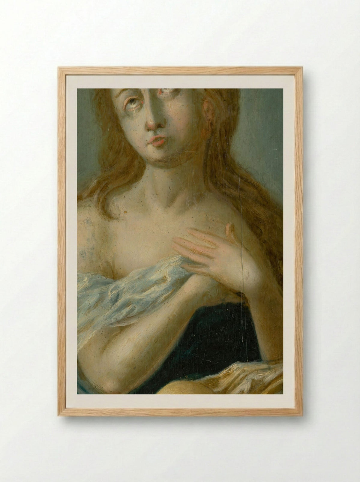 The Penitent Magdalene - Georges de La Tour - Framed Print Wood