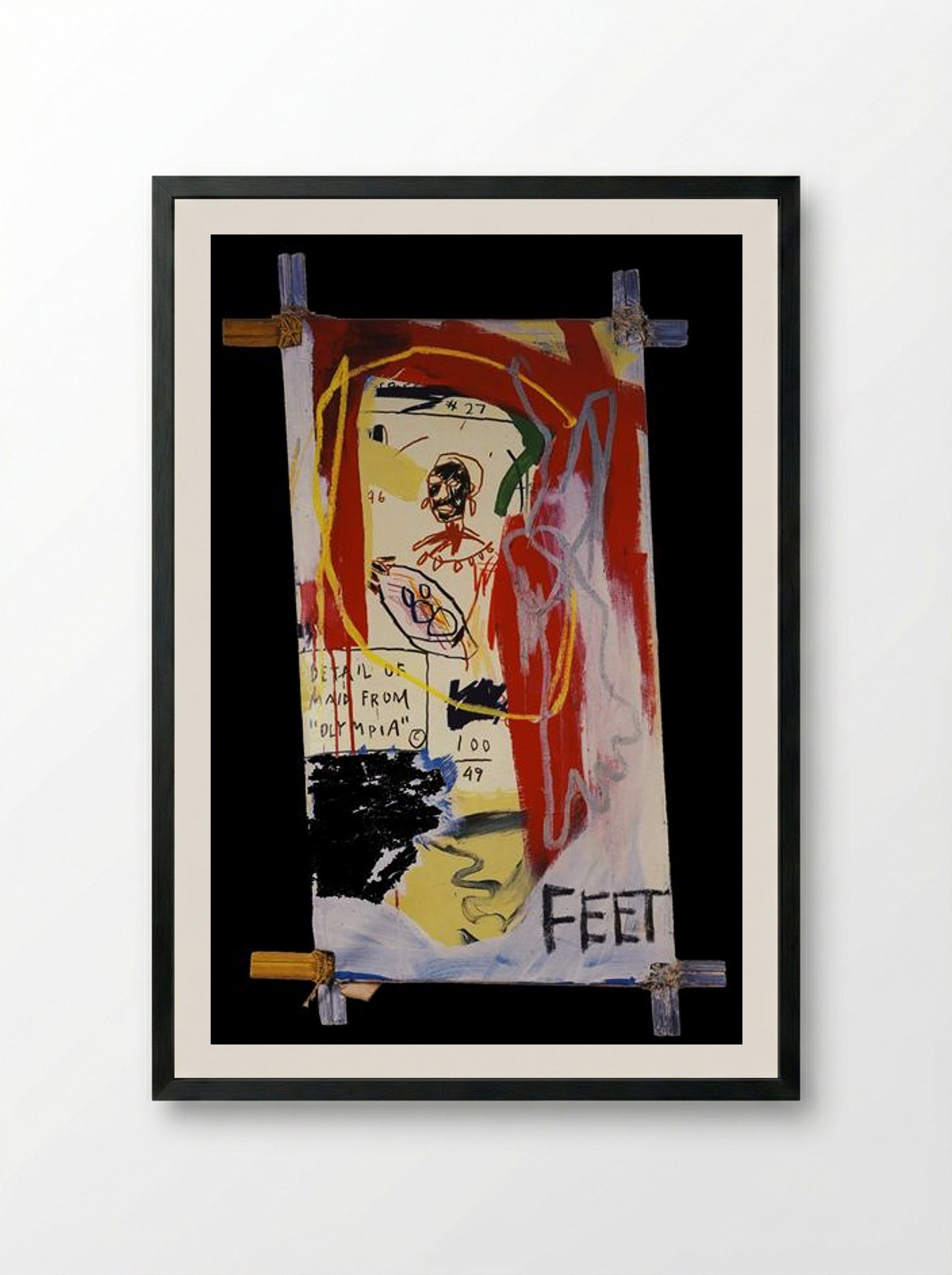 Maid from Olympia - Jean-Michel Basquiat - Framed Print Black
