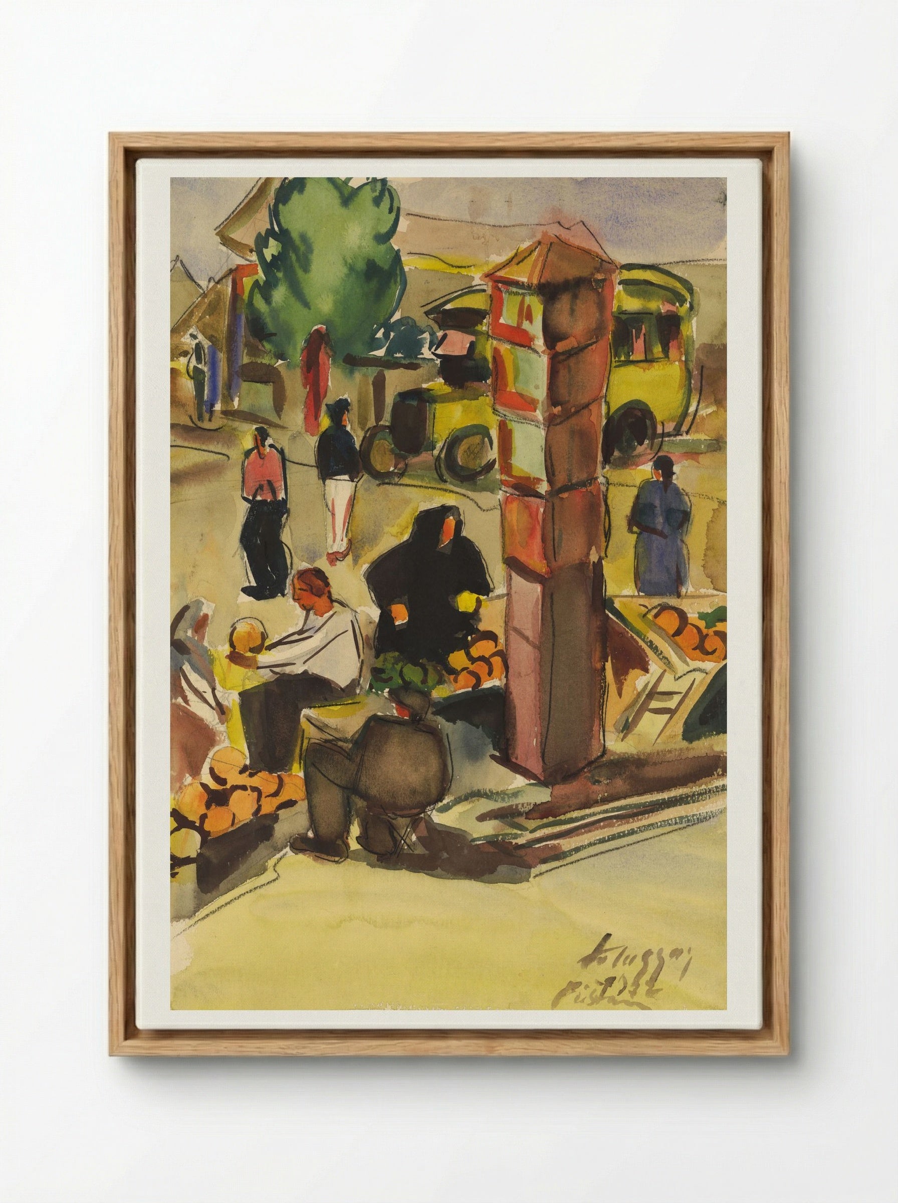 In a Market - Zolo Palugyay - Framed Canvas Wood