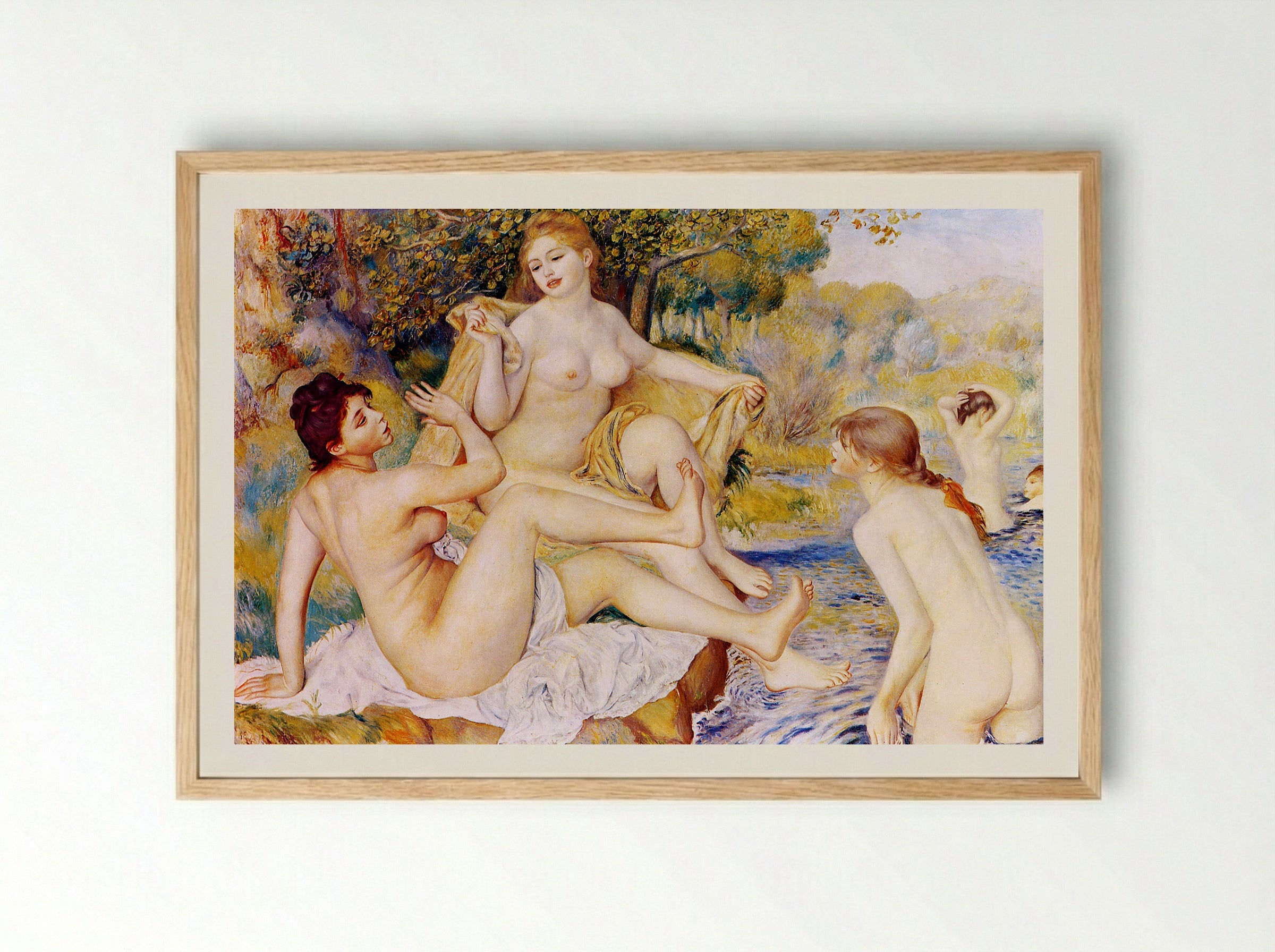 The Large Bathers - Pierre-Auguste Renoir - Framed Print Wood