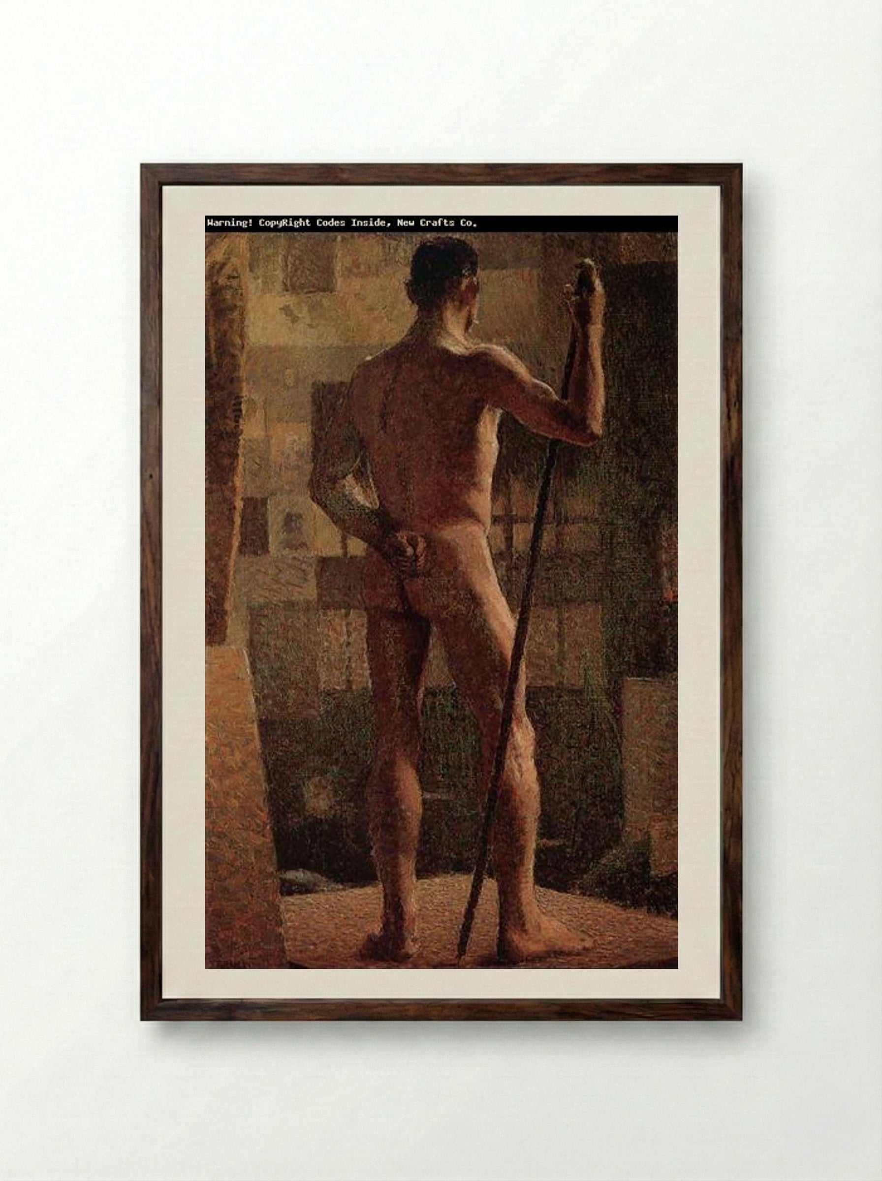 The Spotted Man - Grant Wood - Framed Print Dark Wood