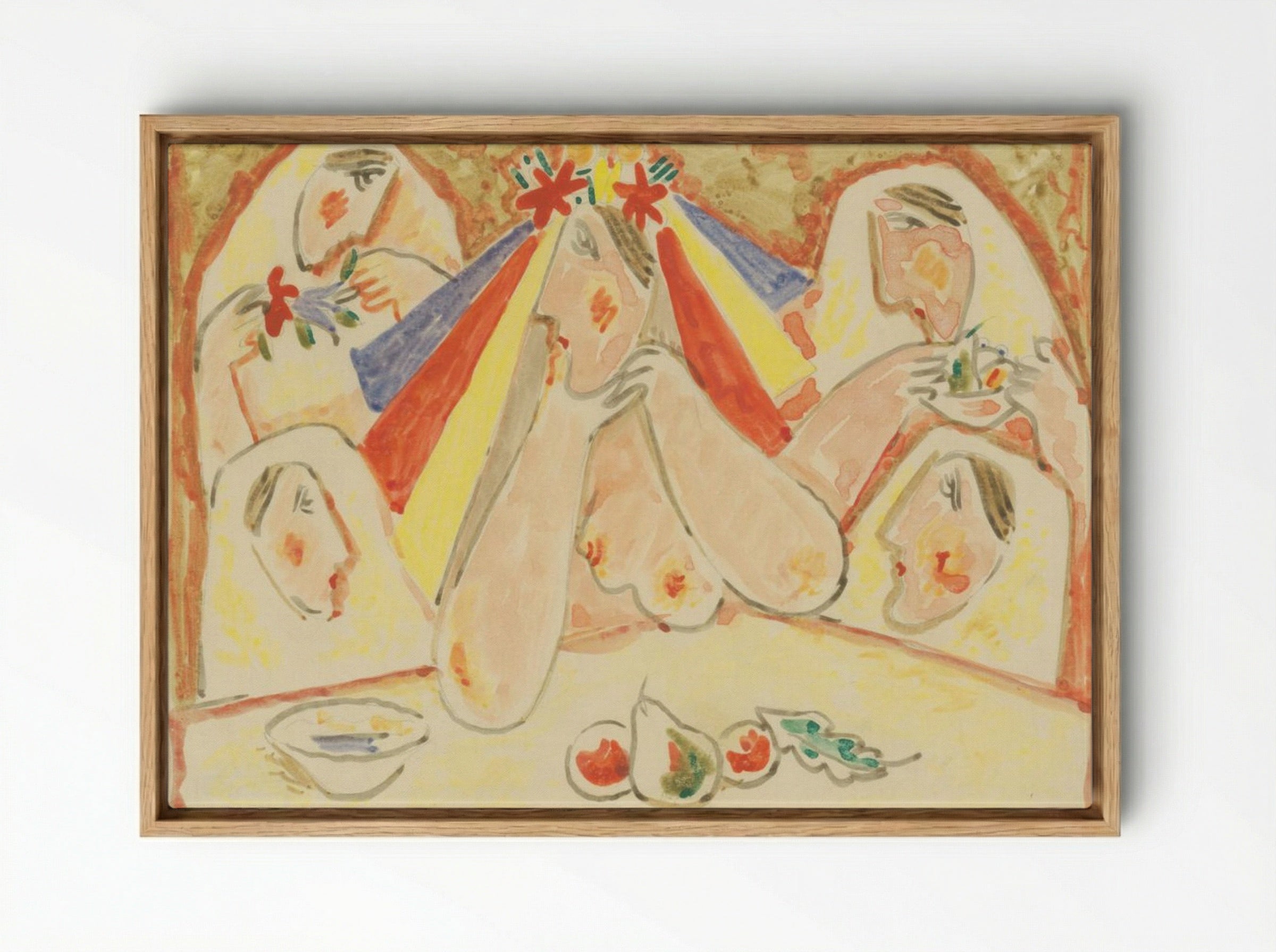 Bride Among Bridesmaids - Mikuláš Galanda - Framed Canvas Wood