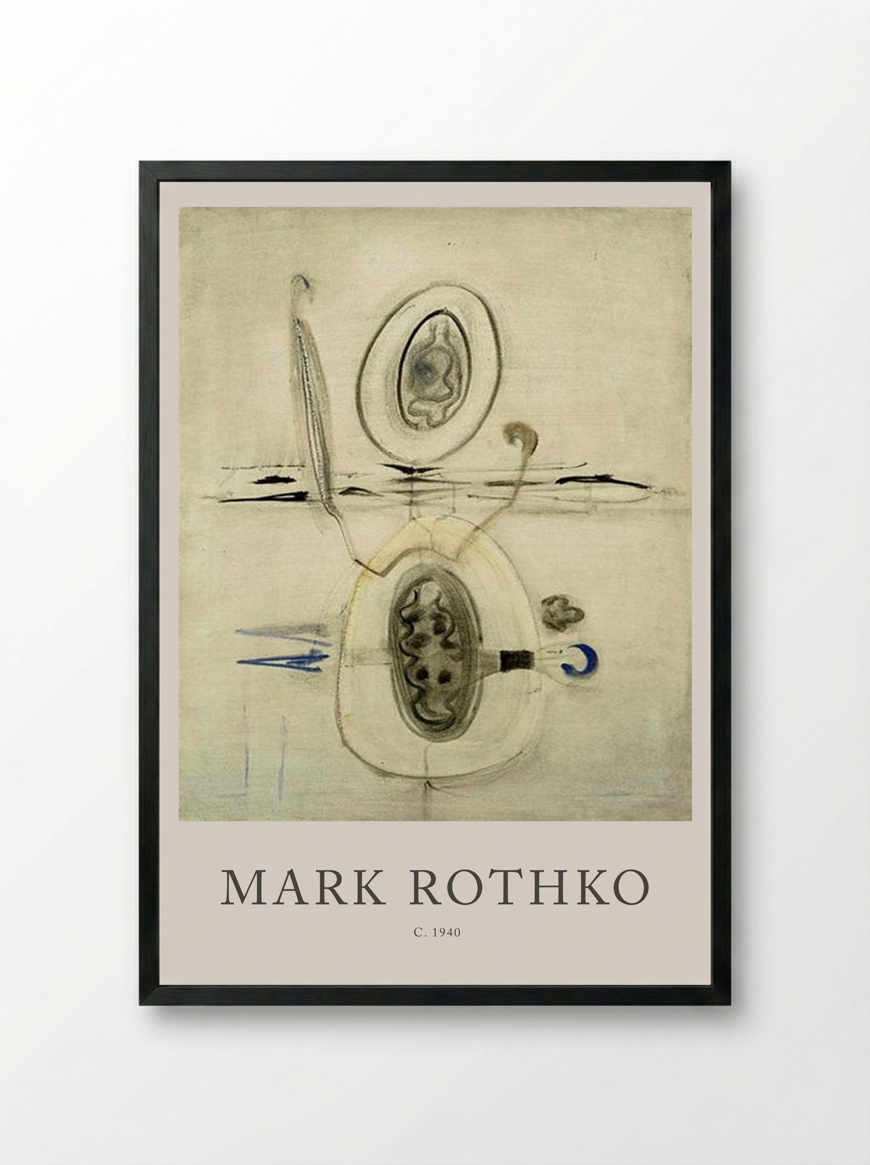 Untitled (Biomorphic Composition) - Mark Rothko - Framed Print Black