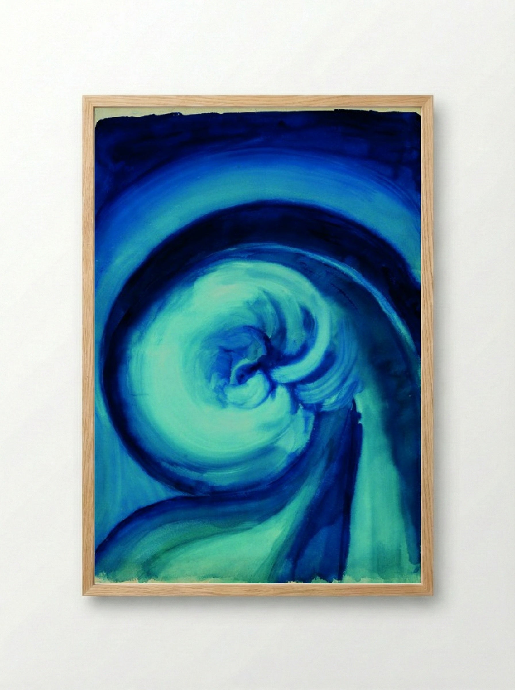 Blue Swirl - Fine Art Print - Framed Print Wood