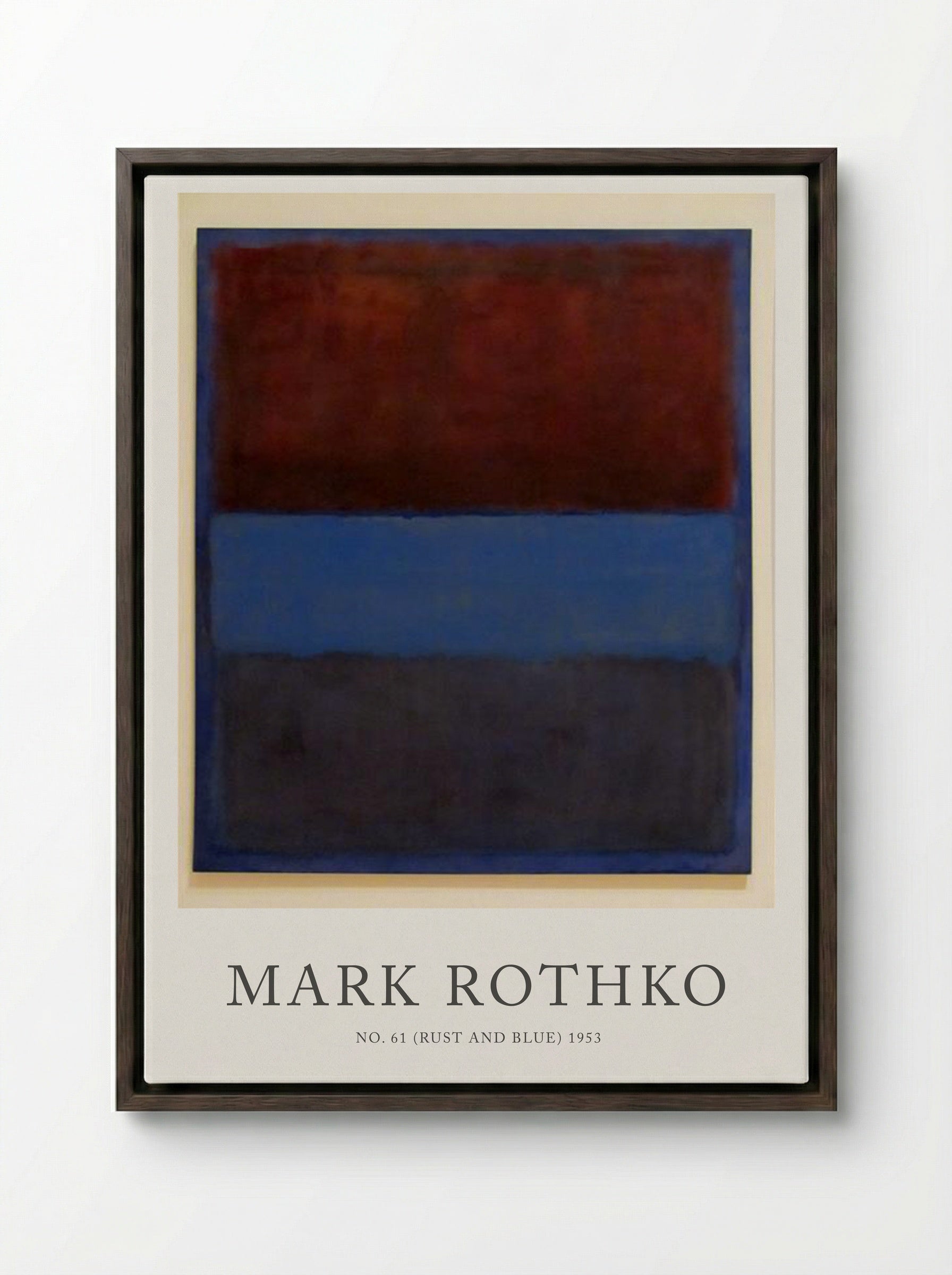 No. 61 (Rust and Blue) - Mark Rothko - Framed Canvas Dark Wood