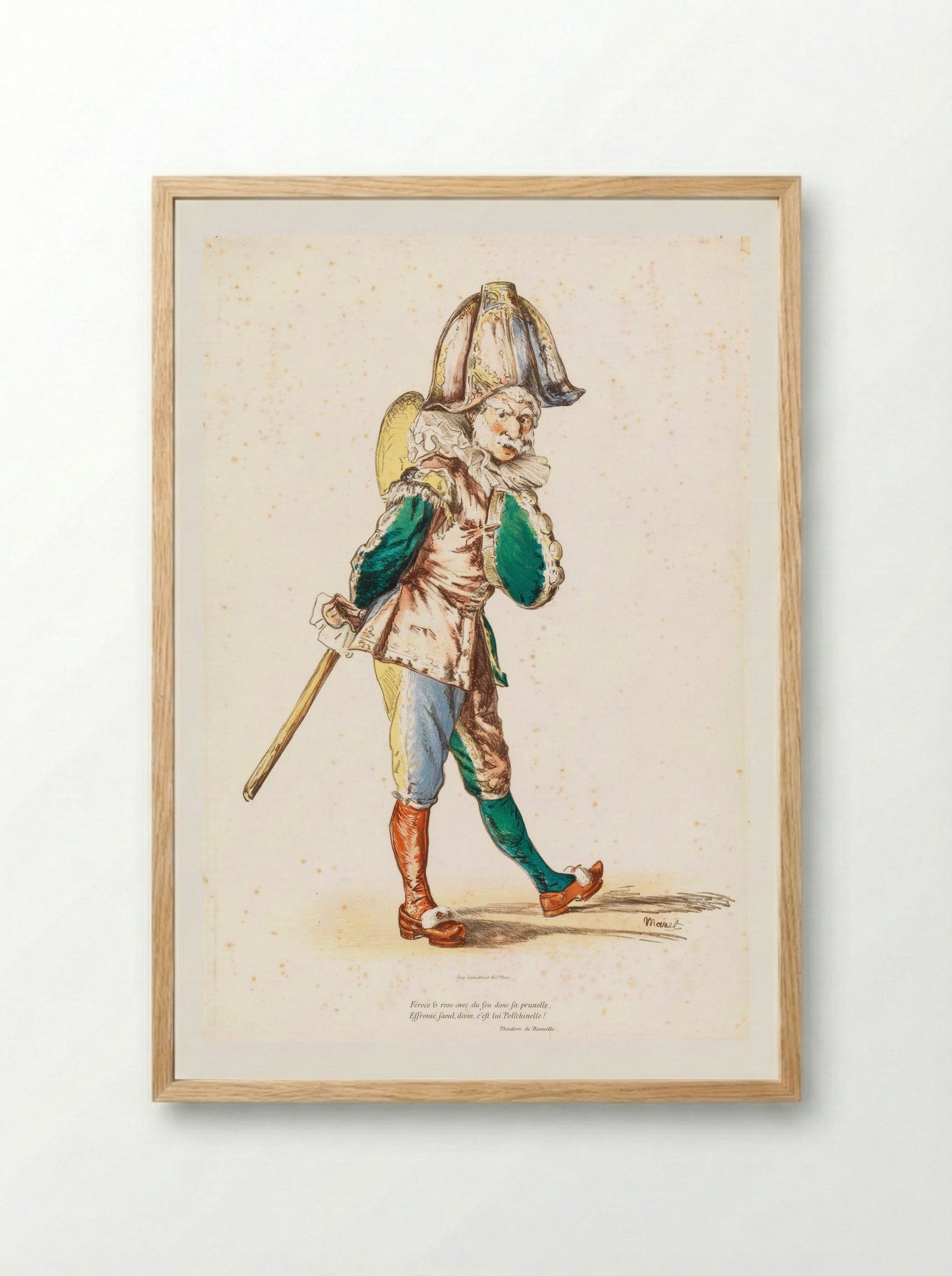 Polichinelle - Édouard Manet - Framed Print Wood